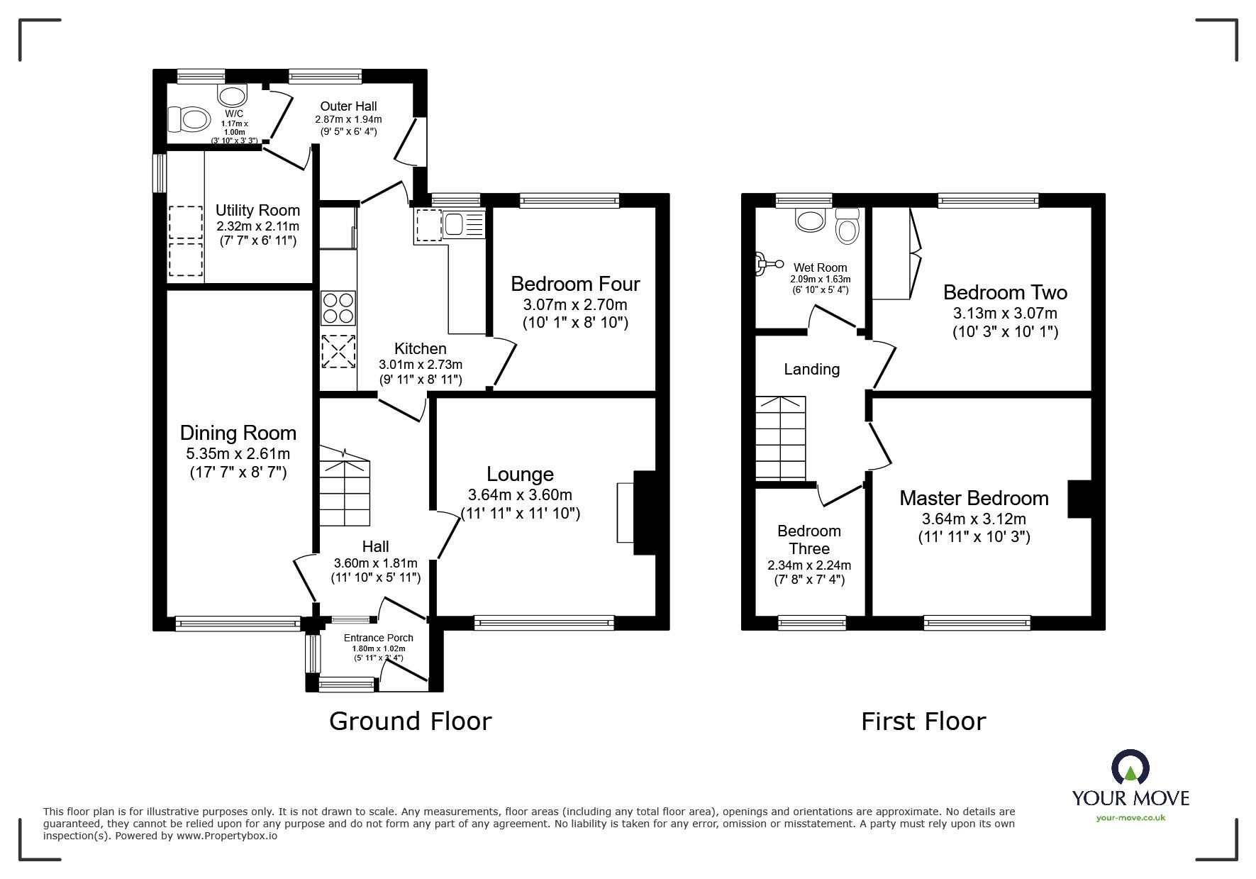 Floorplan of 4 bedroom Semi Detached House for sale, Pendrea Park, North Roskear, Cornwall, TR14