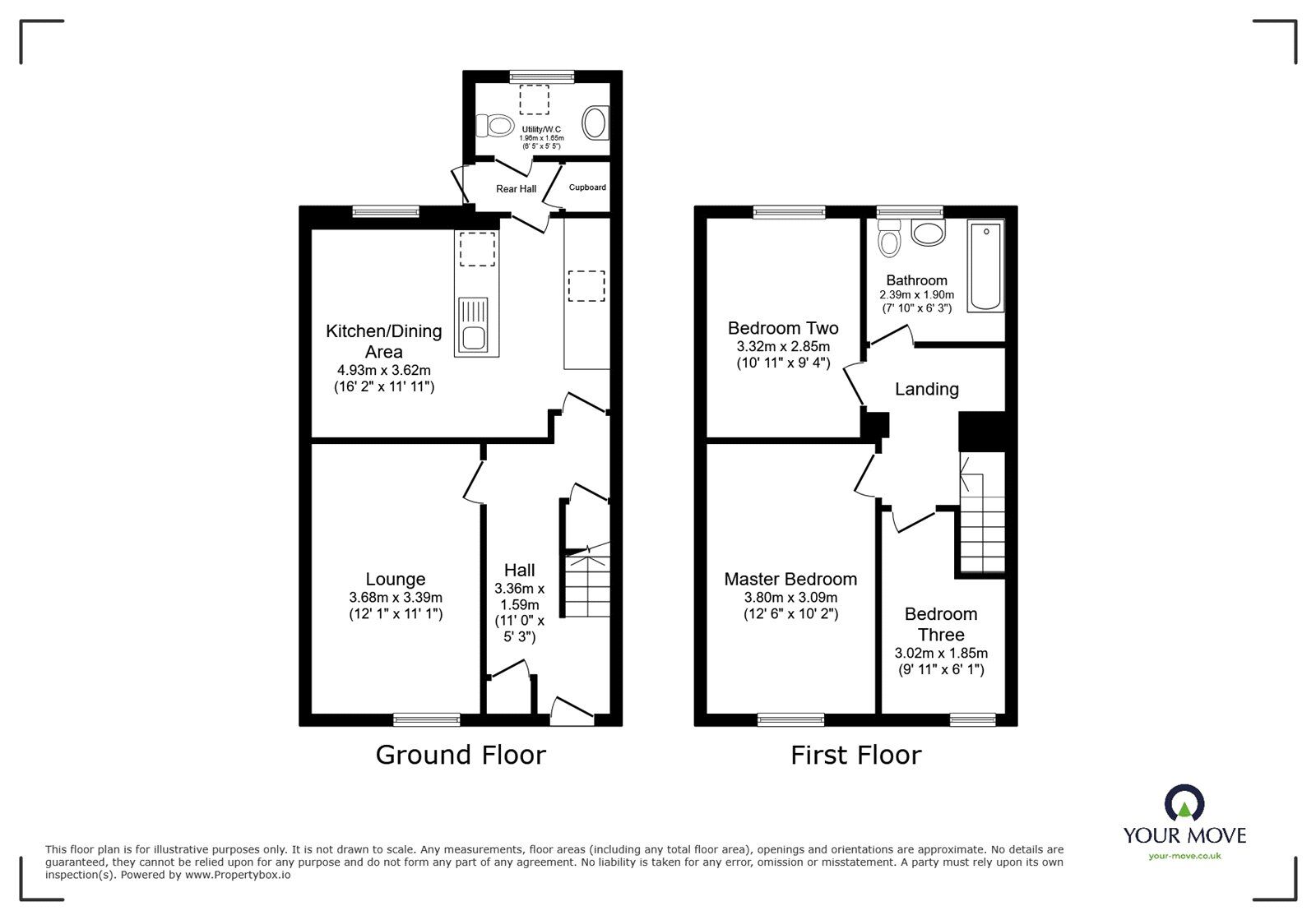 Floorplan of 3 bedroom End Terrace House for sale, Victoria Street, Camborne, Cornwall, TR14