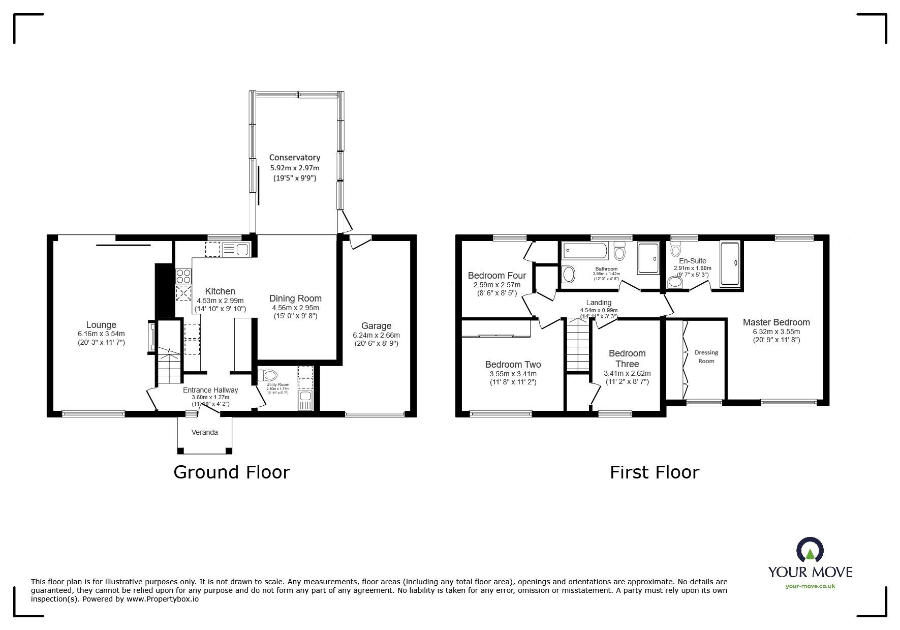Floorplan of 4 bedroom Detached House for sale, Alexandra Road, Illogan, Cornwall, TR16