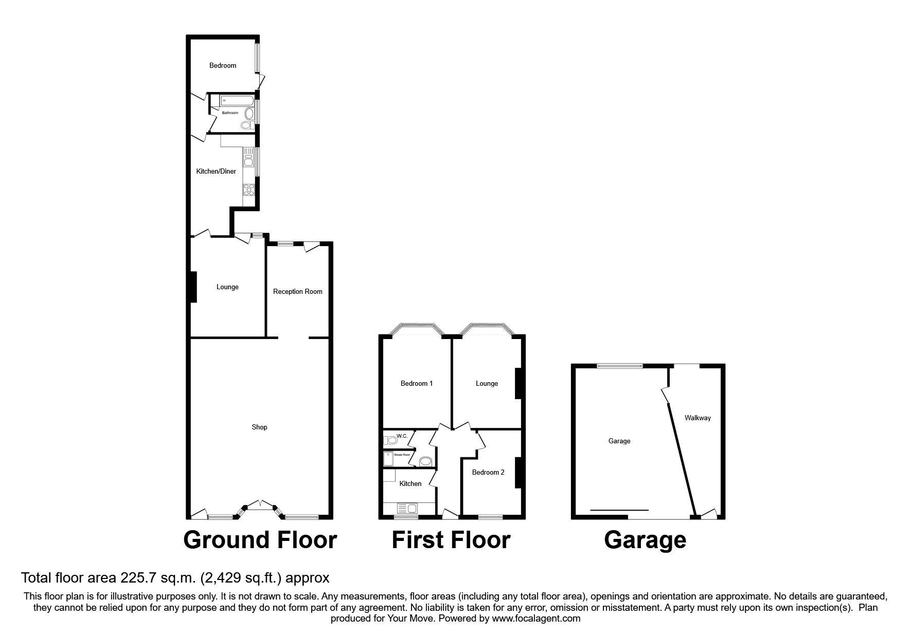 Floorplan of 3 bedroom Mid Terrace House for sale, Trelowarren Street, Camborne, Cornwall, TR14