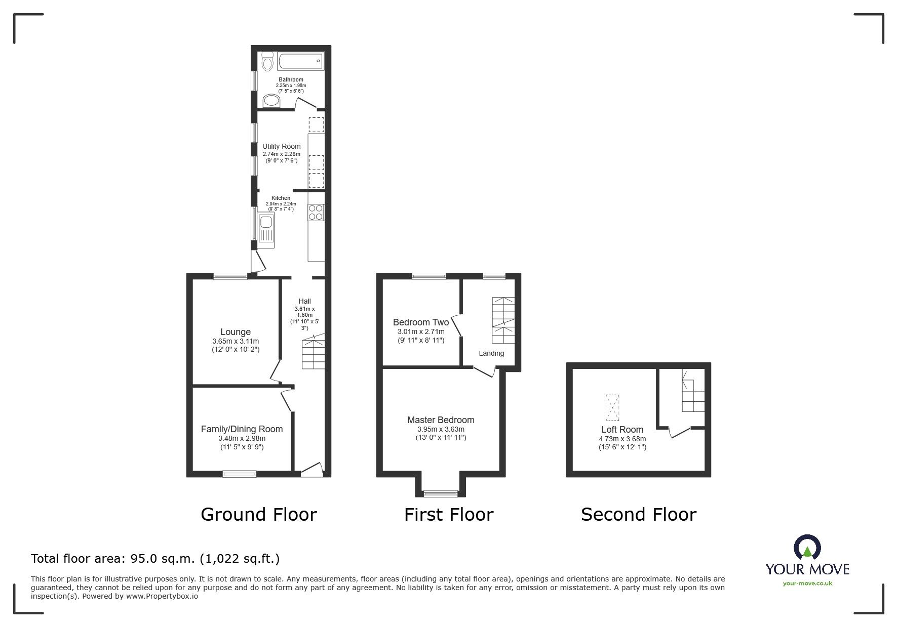 Floorplan of 2 bedroom End Terrace House for sale, Fore Street, Camborne, Cornwall, TR14