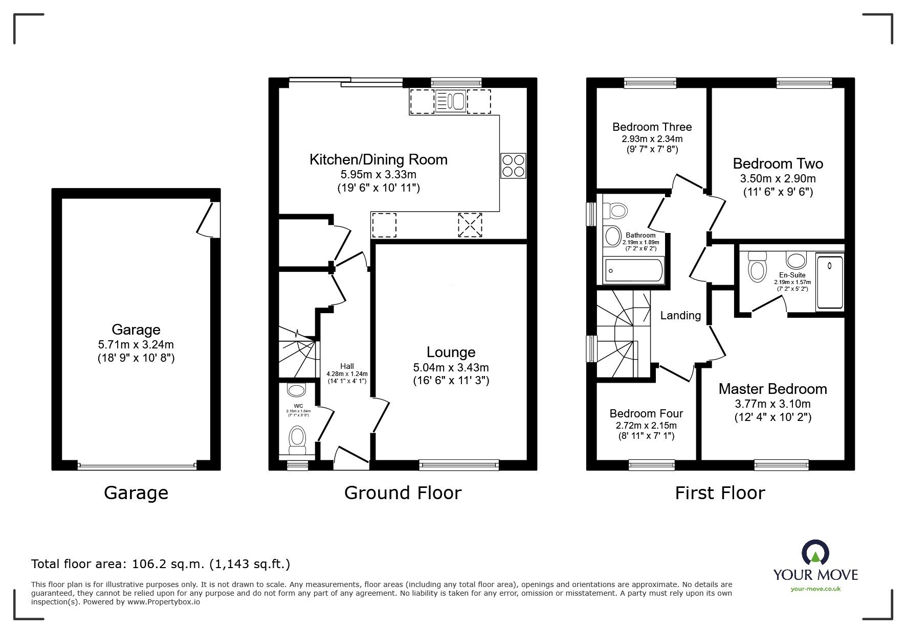 Floorplan of 4 bedroom Detached House for sale, Gwel Tregennow, Camborne, Cornwall, TR14