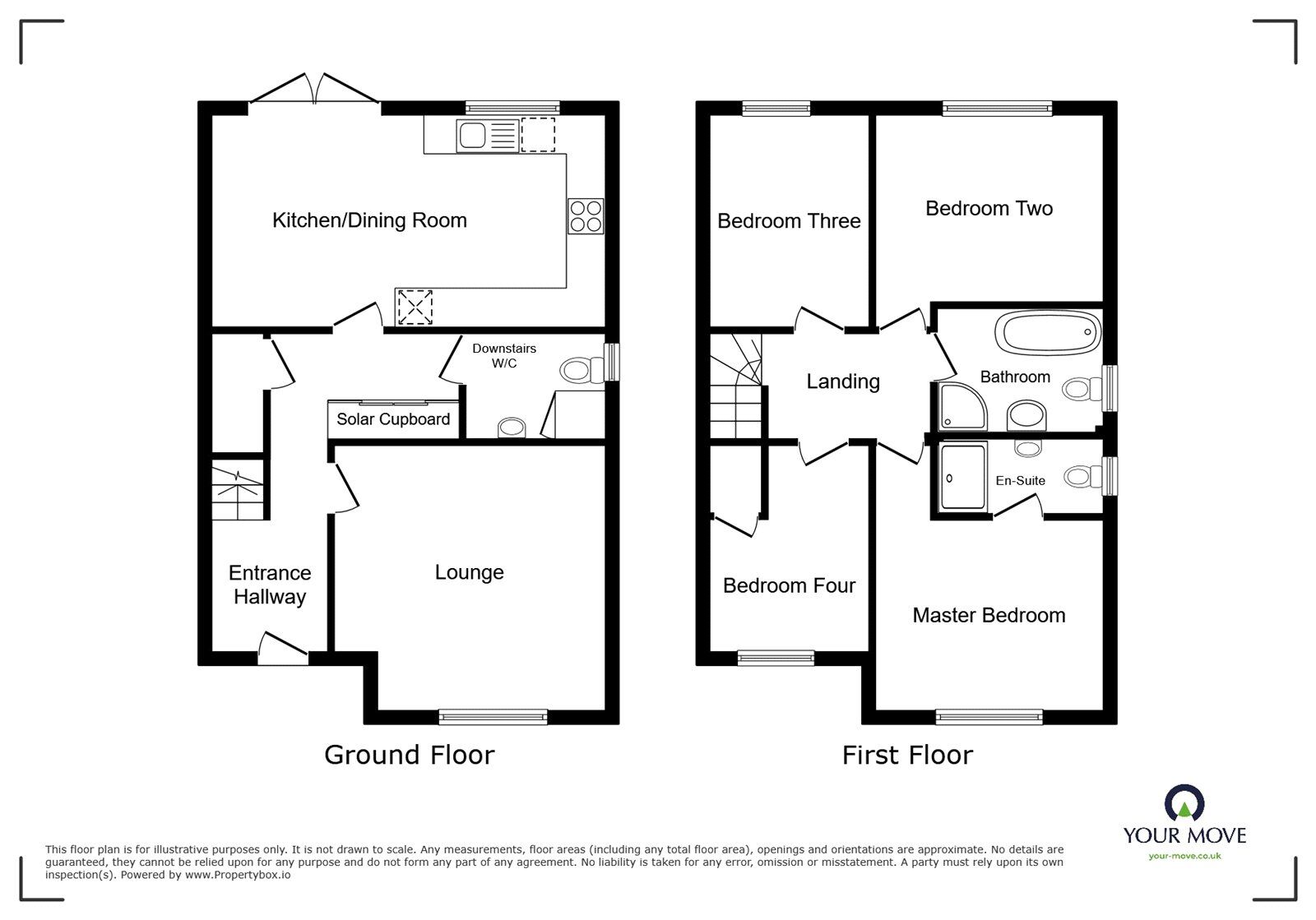 Floorplan of 4 bedroom Semi Detached House for sale, Park Holly, Treswithian, Cornwall, TR14