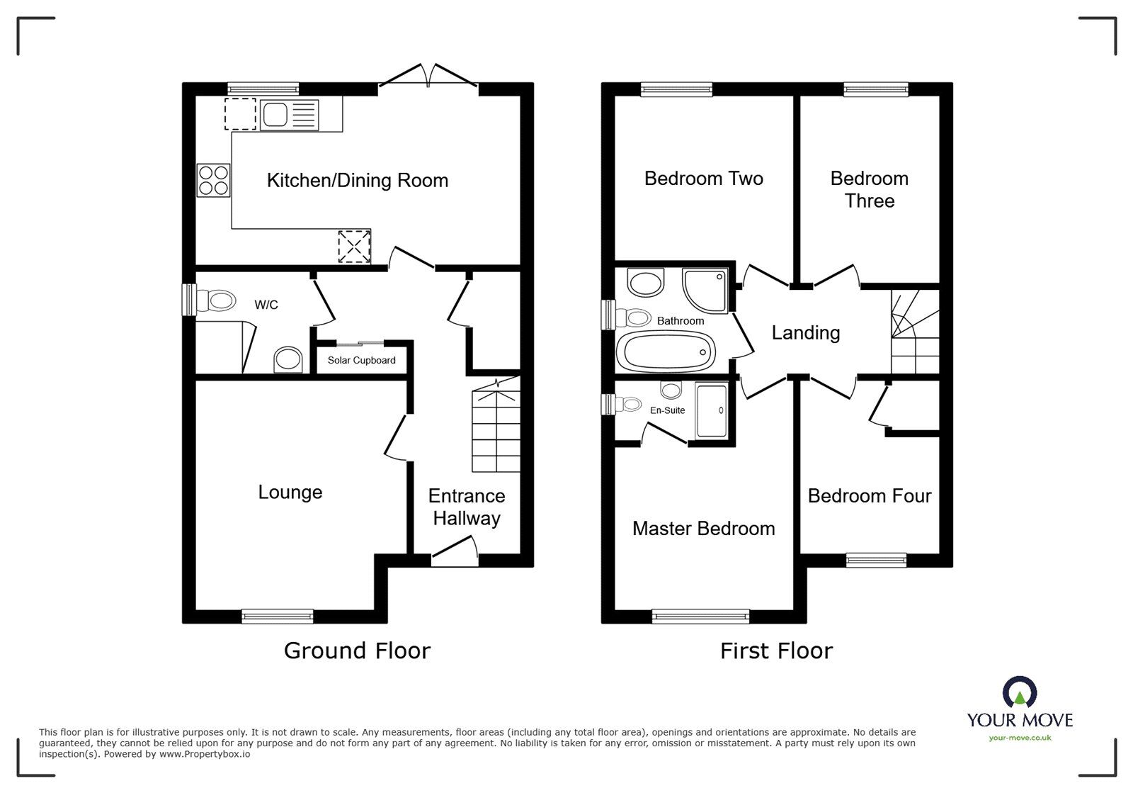 Floorplan of 4 bedroom Semi Detached House for sale, Park Holly, Treswithian, Cornwall, TR14