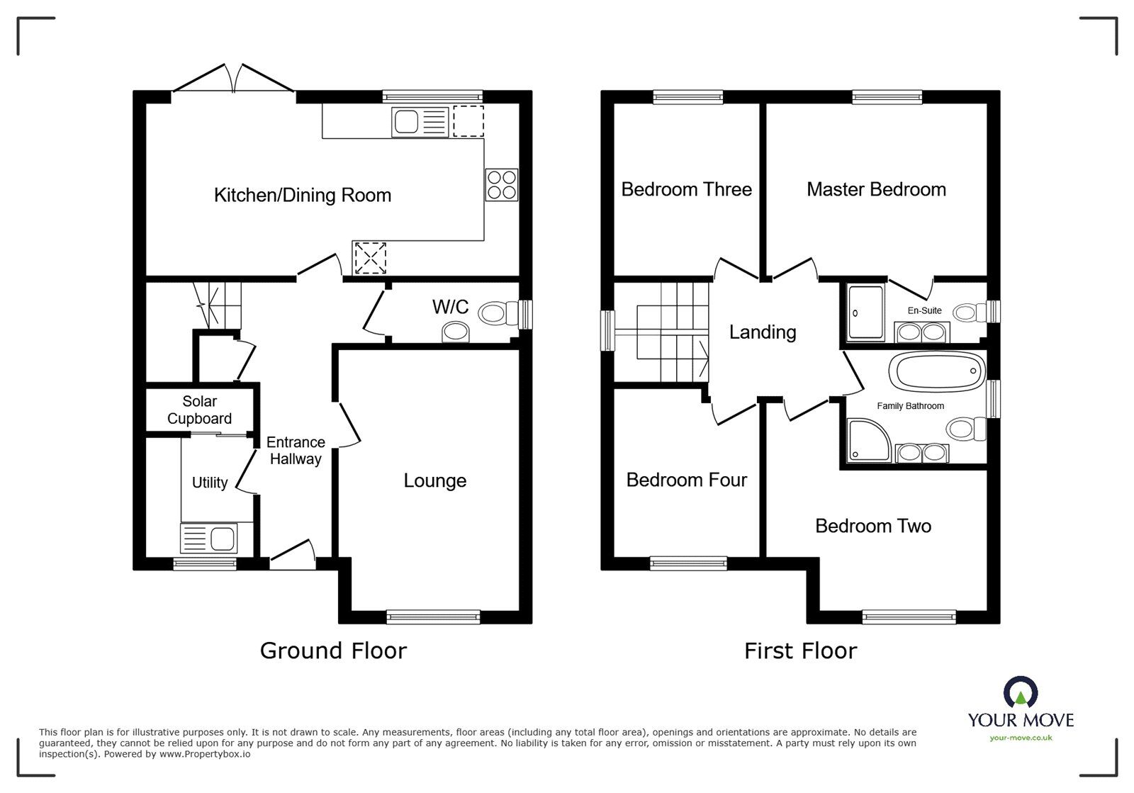 Floorplan of 4 bedroom Detached House for sale, Park Holly, Treswithian, Cornwall, TR14