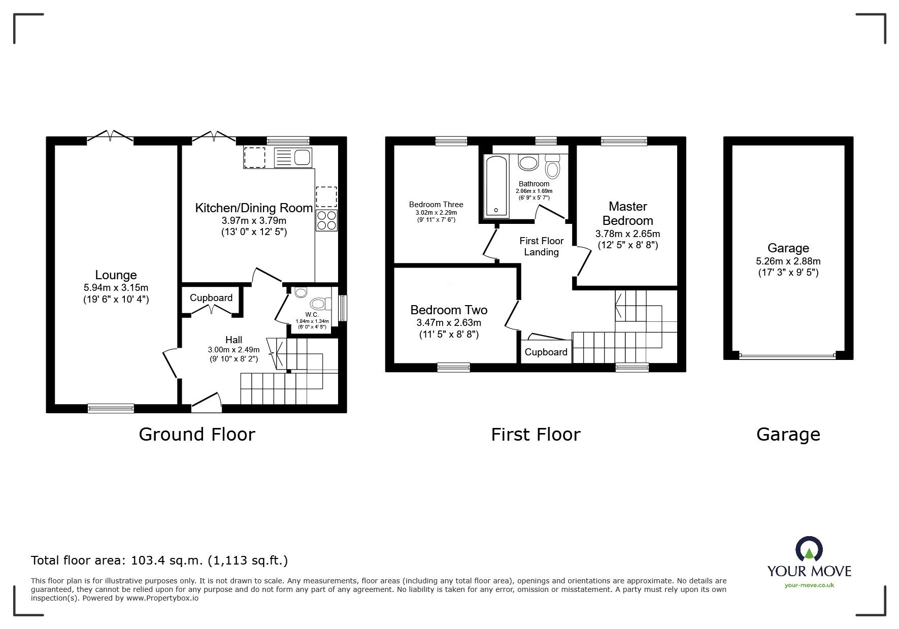 Floorplan of 3 bedroom Semi Detached House for sale, West Seton Road, Camborne, Cornwall, TR14