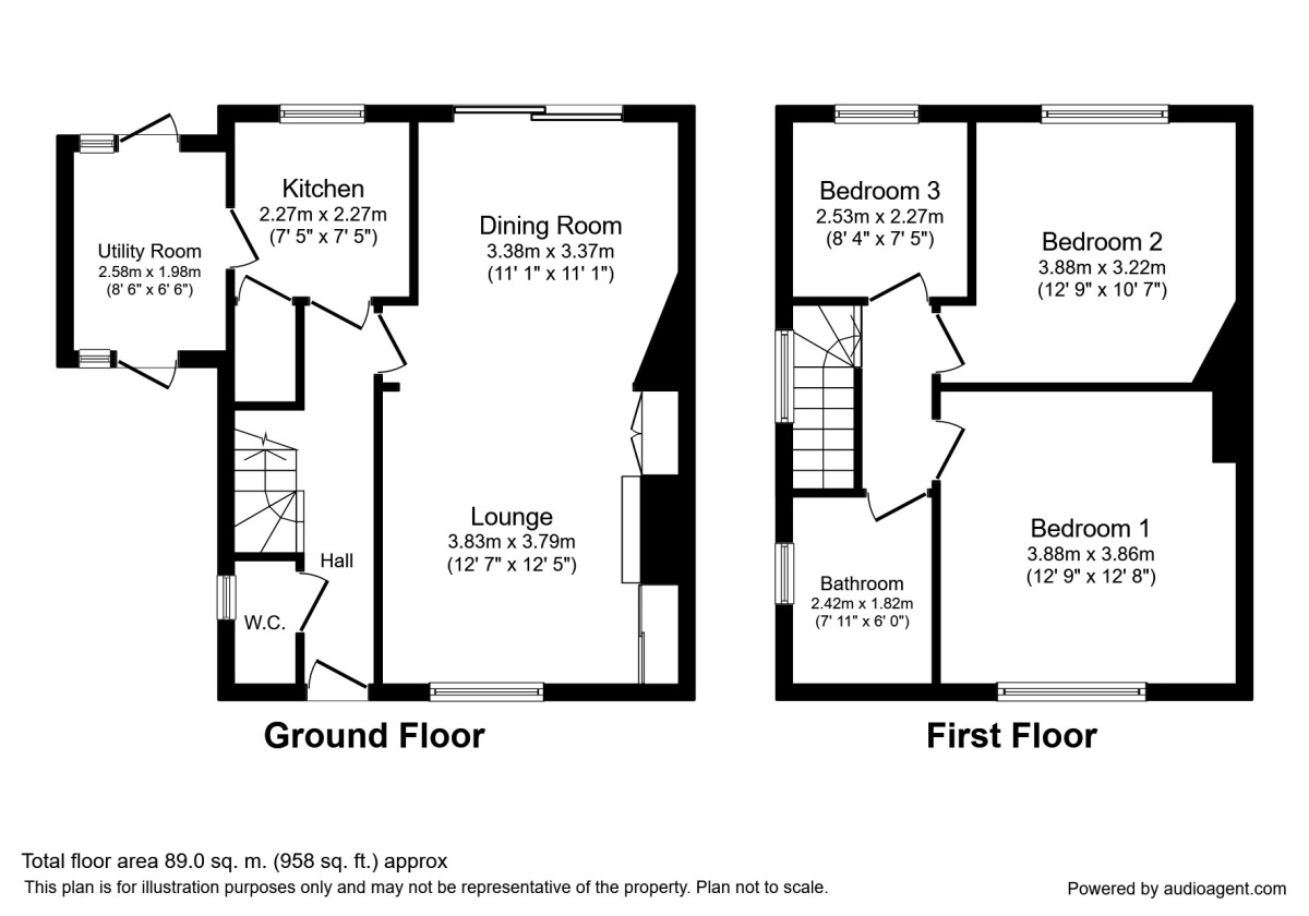Floorplan of 3 bedroom Semi Detached House to rent, Mandeville Road, Canterbury, Kent, CT2