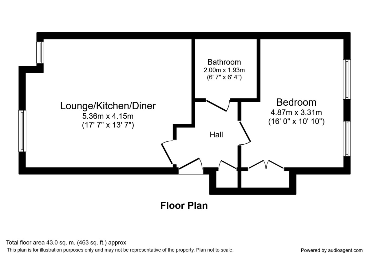 Floorplan of 1 bedroom  Flat to rent, Stour Street, Canterbury, Kent, CT1