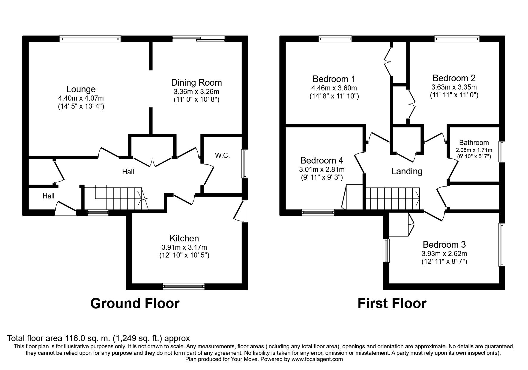 Floorplan of 4 bedroom End Terrace House to rent, Sevastopol Place, Canterbury, Kent, CT1