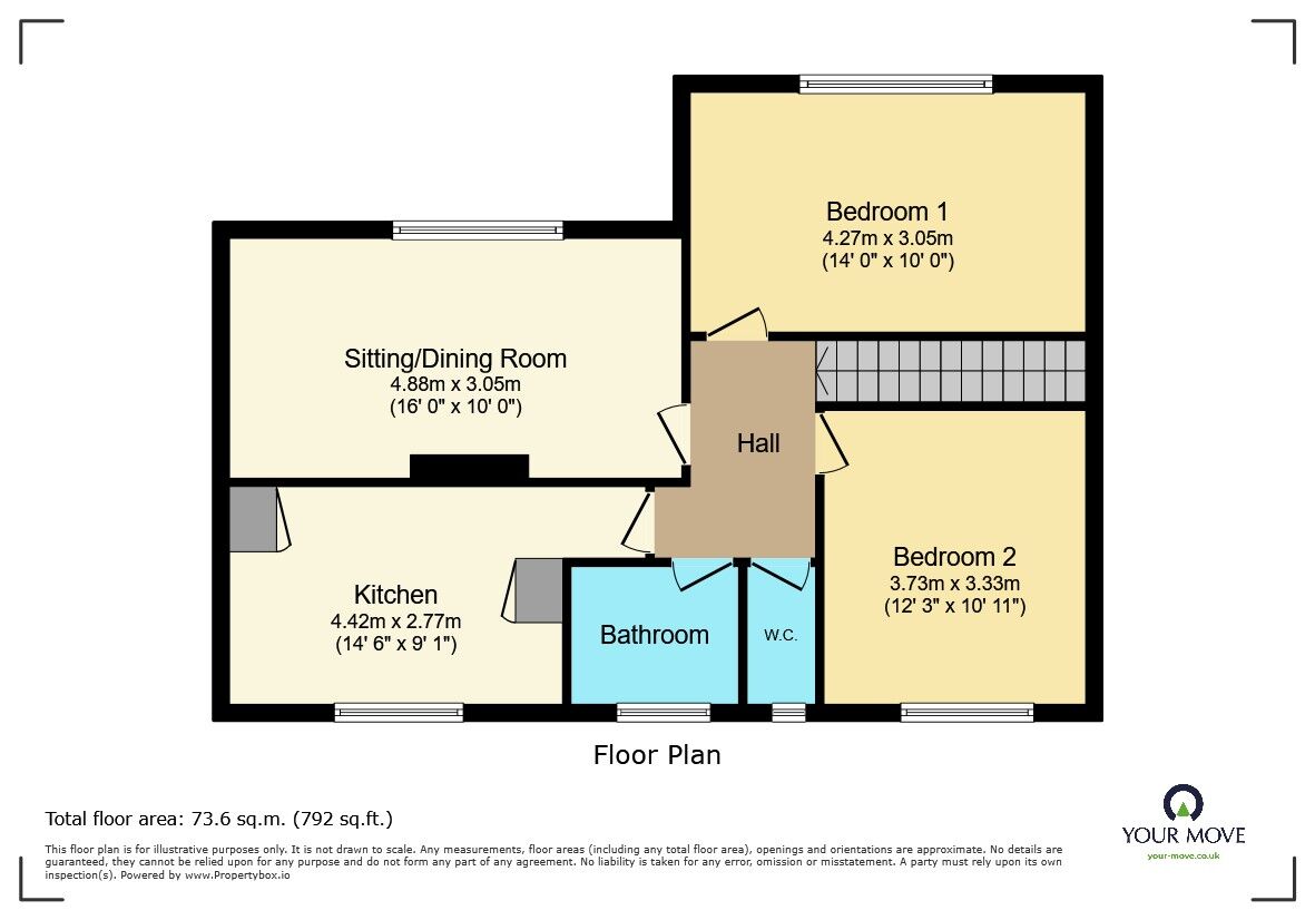 Floorplan of 2 bedroom Flat for sale, Dorman Avenue North, Aylesham, Kent, CT3