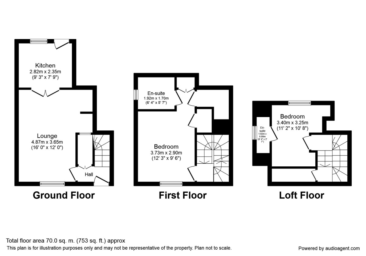 Floorplan of 2 bedroom End Terrace House to rent, Linden Grove, Canterbury, Kent, CT2
