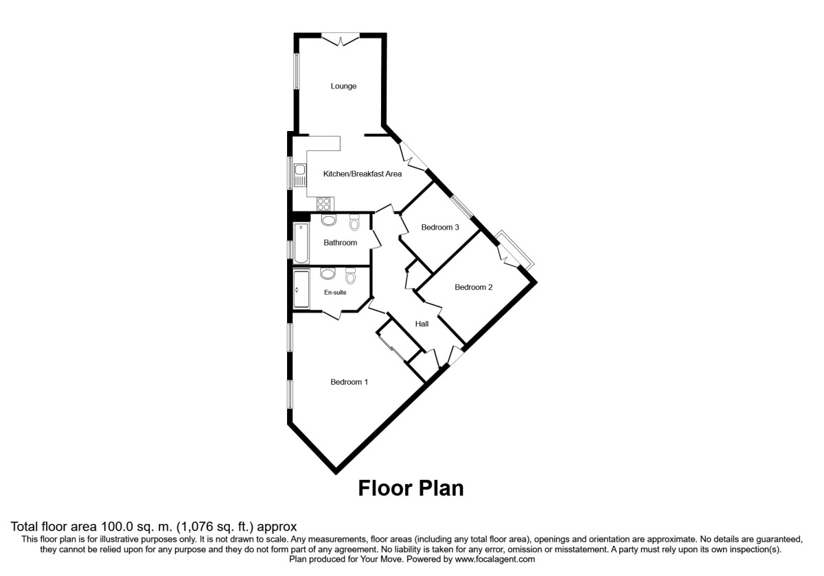 Floorplan of 3 bedroom  Flat for sale, Old Watling Street, Kent, CT1