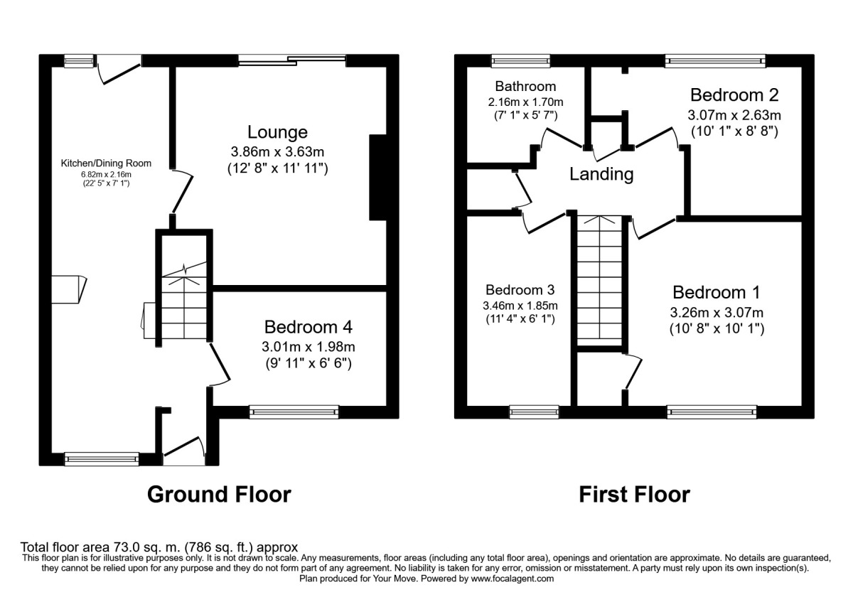 Floorplan of 3 bedroom Mid Terrace House to rent, Tunstall Road, Canterbury, Kent, CT2