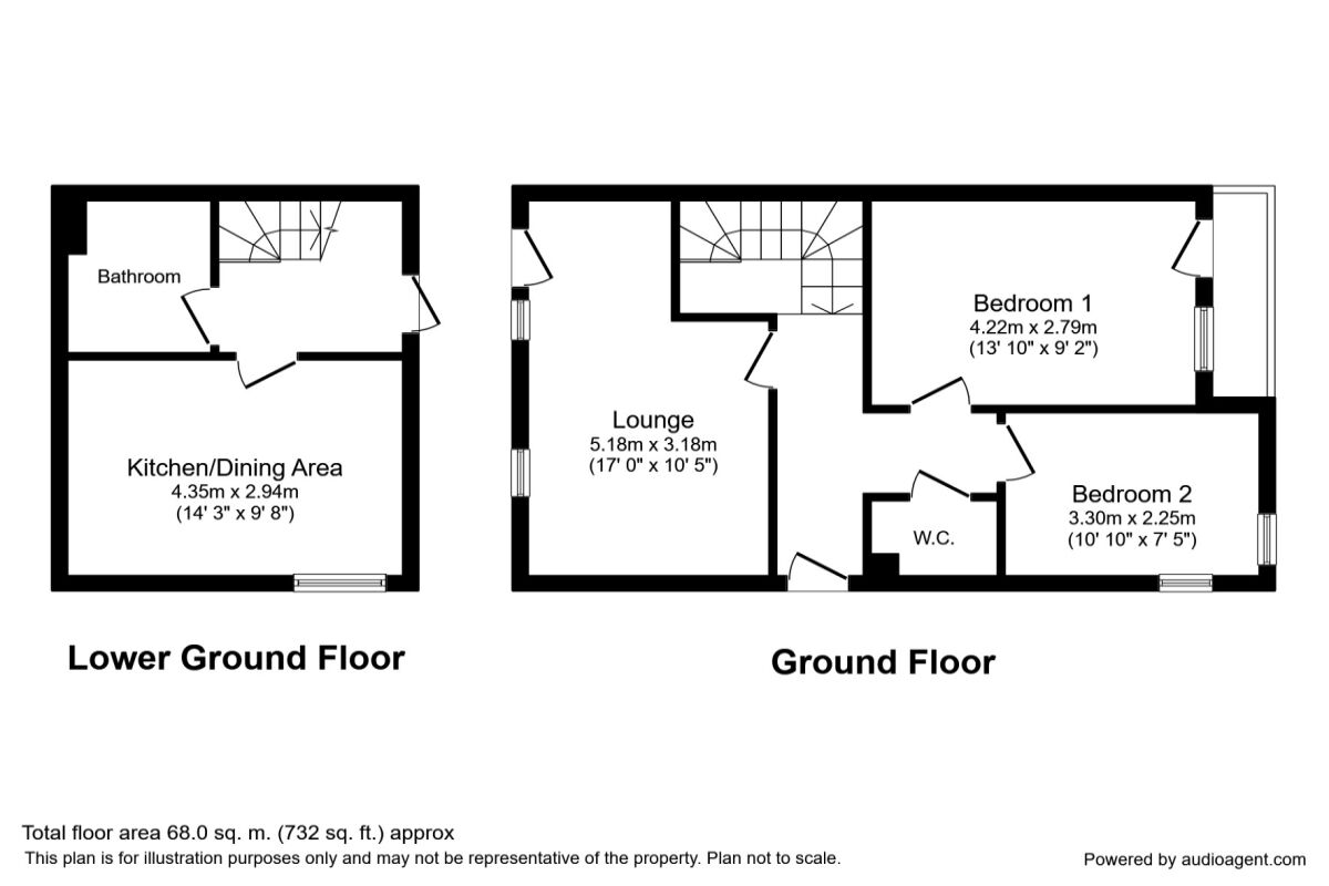Floorplan of 2 bedroom End Terrace Flat to rent, Farleigh Road, Canterbury, CT2
