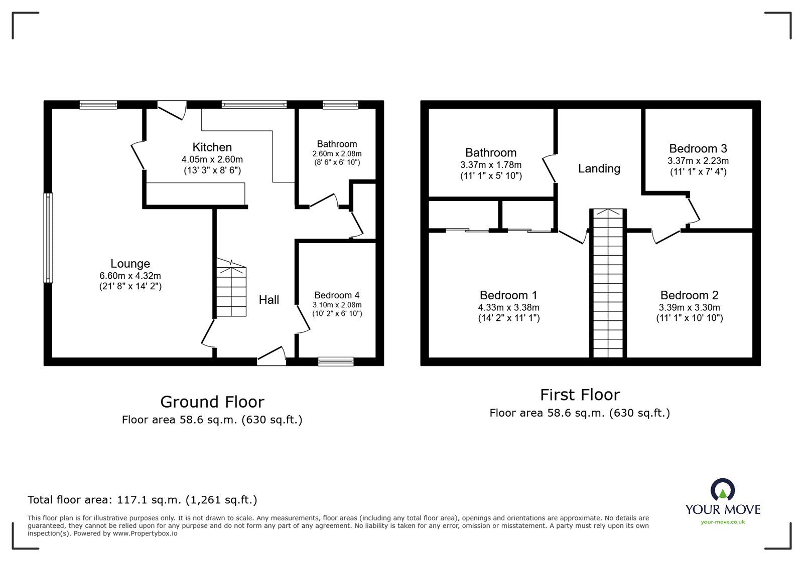 Floorplan of 4 bedroom Detached House to rent, Crundale, Canterbury, Kent, CT4