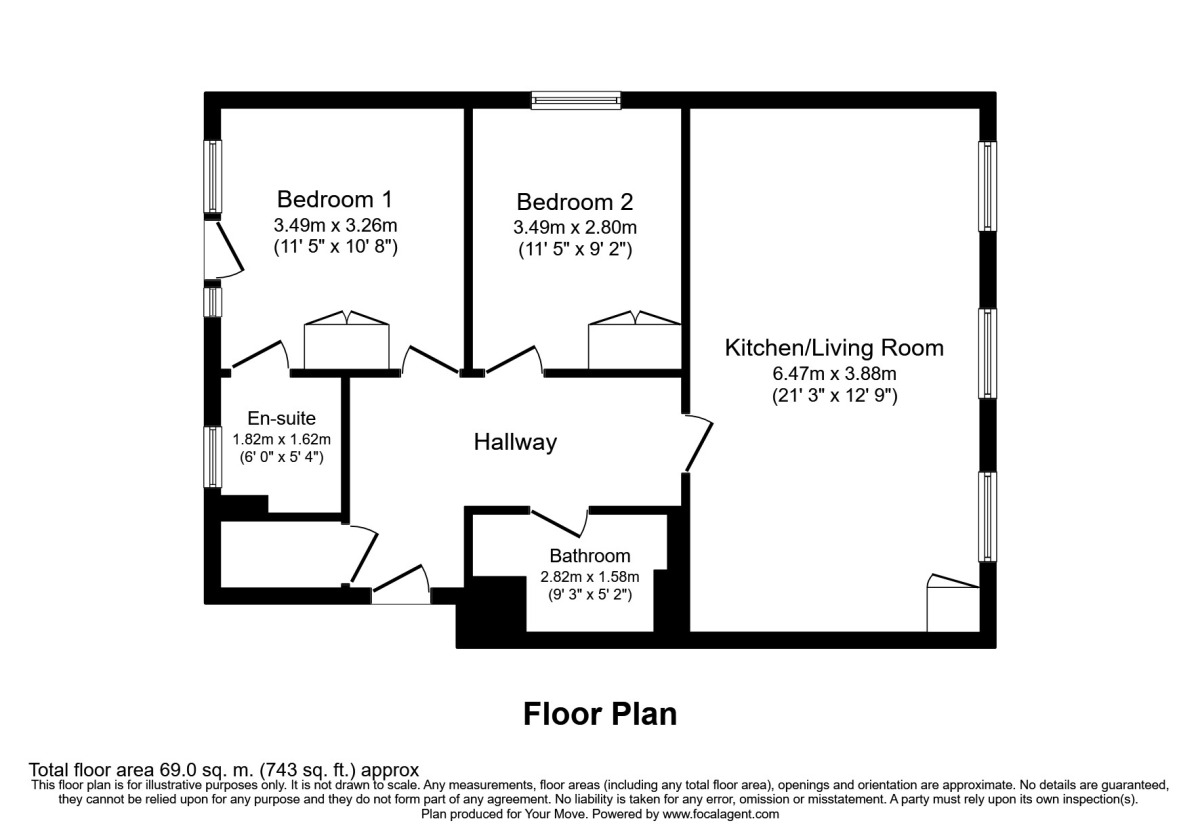 Floorplan of 2 bedroom Flat to rent, Stour Street, Canterbury, Kent, CT1
