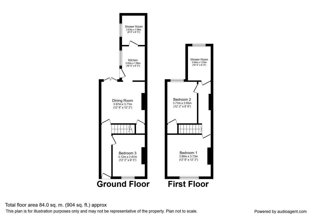Floorplan of 3 bedroom Mid Terrace House to rent, Clyde Street, Canterbury, Kent, CT1
