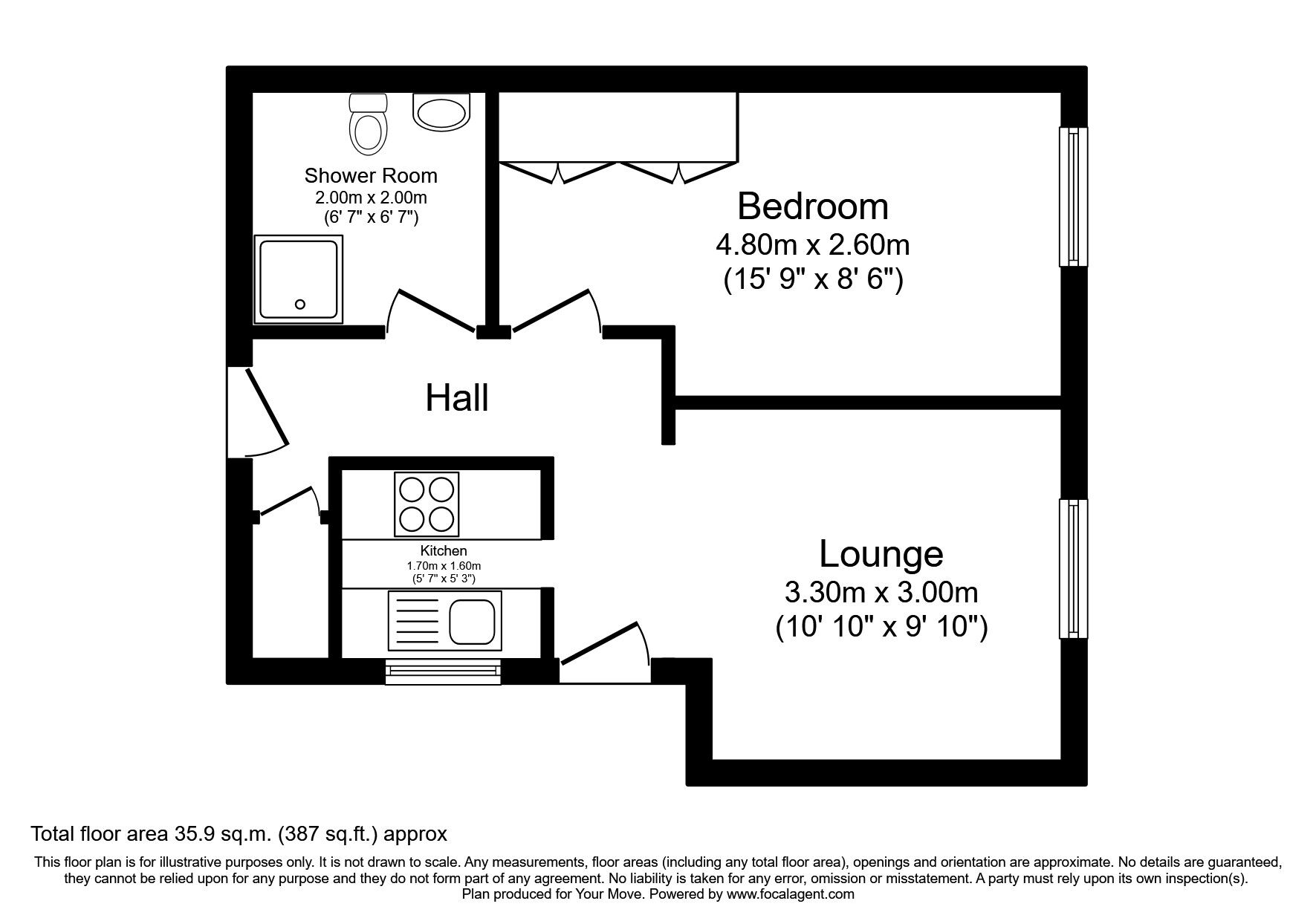 Floorplan of 1 bedroom  Flat for sale, Homespire House, Knotts Lane, Canterbury, CT1