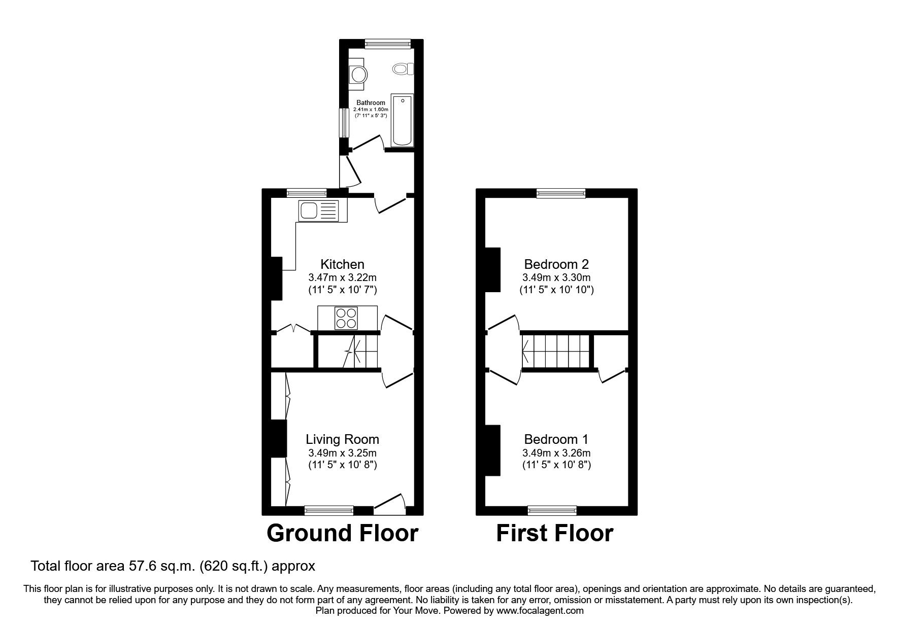 Floorplan of 2 bedroom Mid Terrace House to rent, New Town Street, Canterbury, CT1