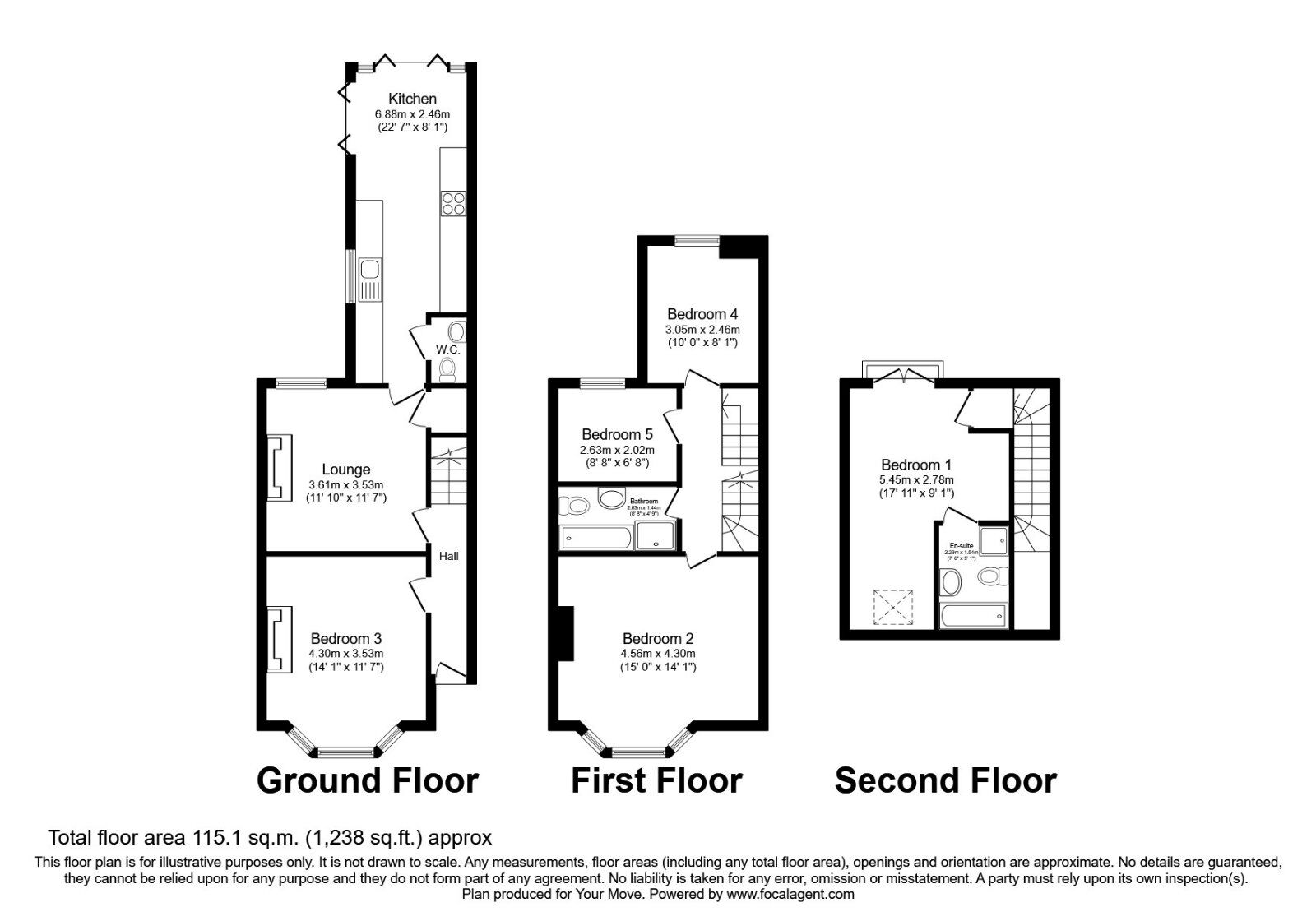 Floorplan of 4 bedroom Semi Detached House to rent, Norman Road, Canterbury, Kent, CT1