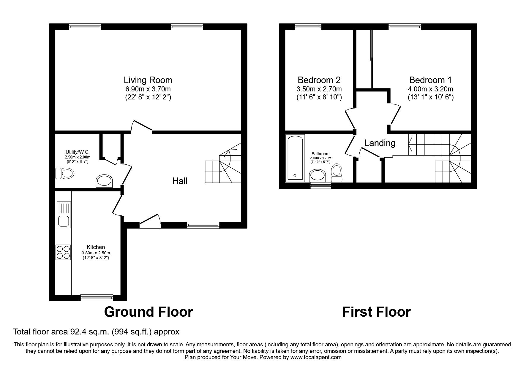 Floorplan of 2 bedroom  Flat for sale, Langton Gardens, Whitefriars Street, Kent, CT1