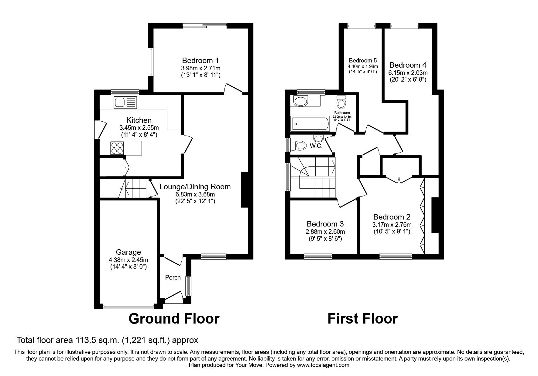 Floorplan of 5 bedroom Semi Detached House to rent, Brockenhurst Close, Canterbury, Kent, CT2