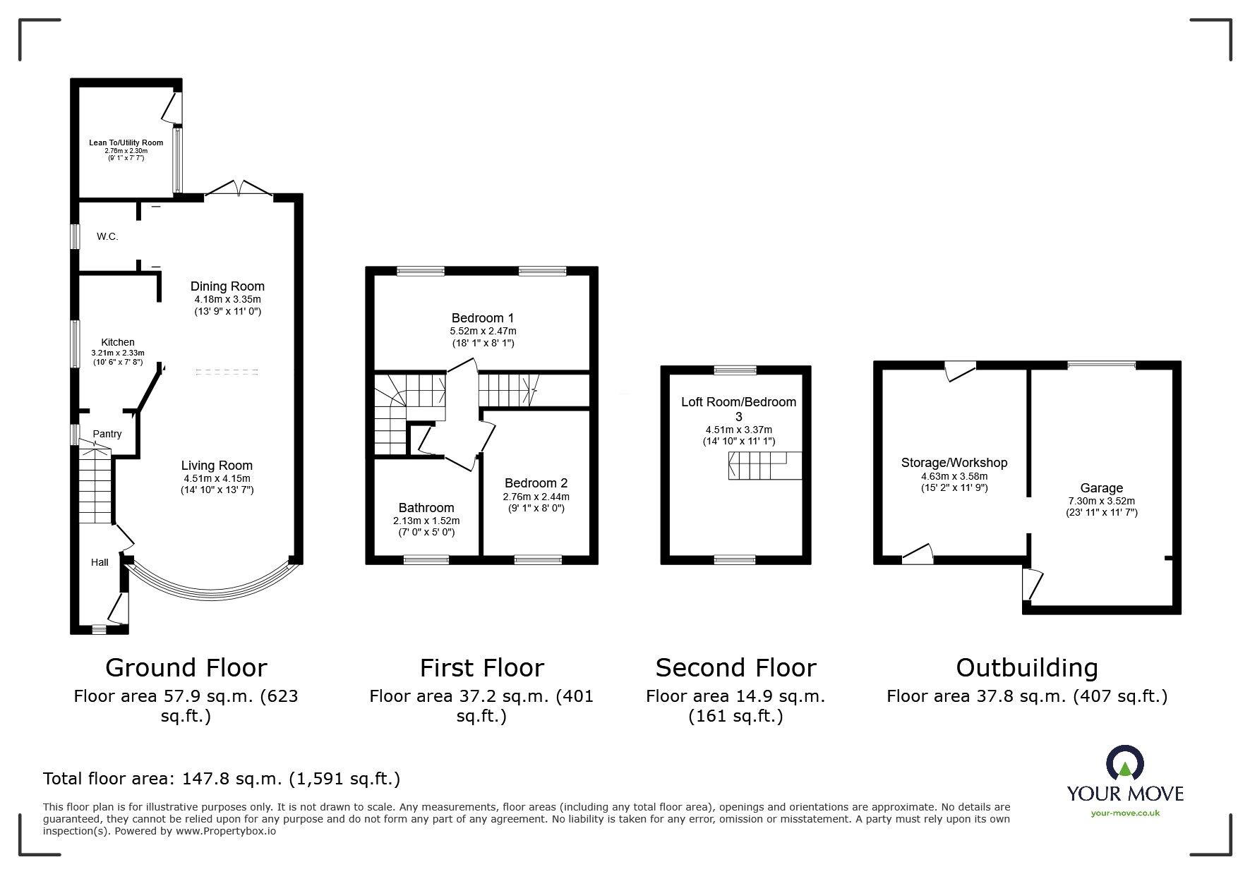 Floorplan of 3 bedroom Semi Detached House for sale, Cornwallis Avenue, Aylesham, Kent, CT3