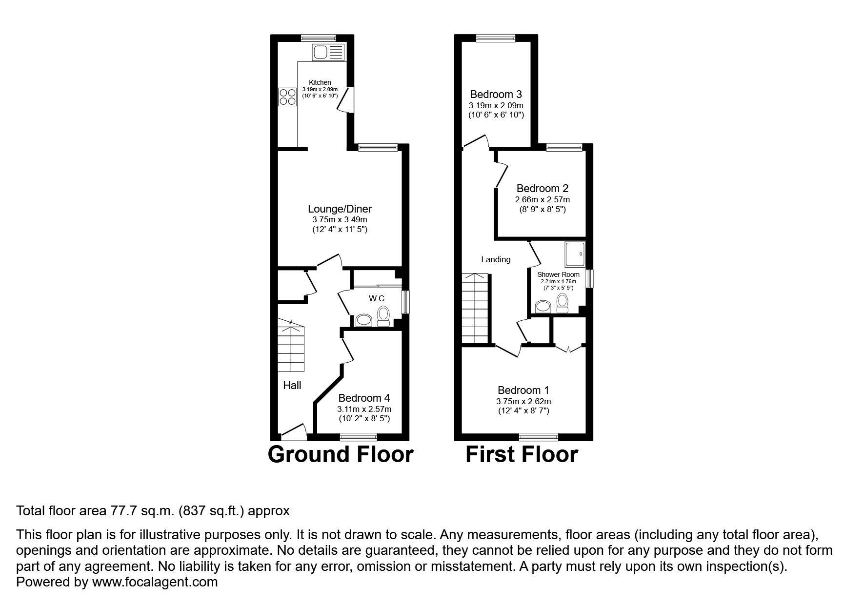 Floorplan of 3 bedroom Semi Detached House to rent, Seymour Place, Canterbury, CT1