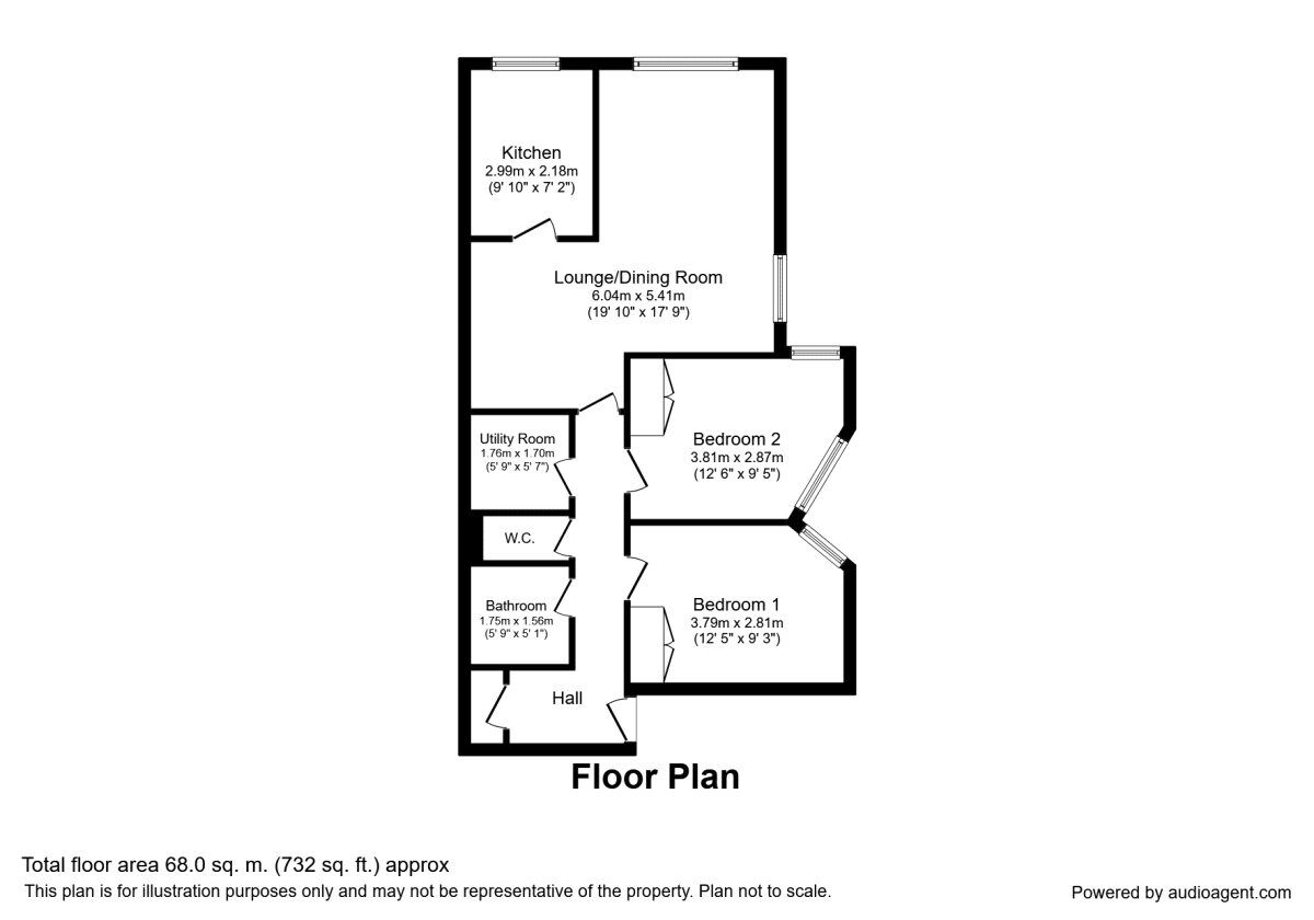 Floorplan of 2 bedroom Flat for sale, Stour Street, Canterbury, Kent, CT1