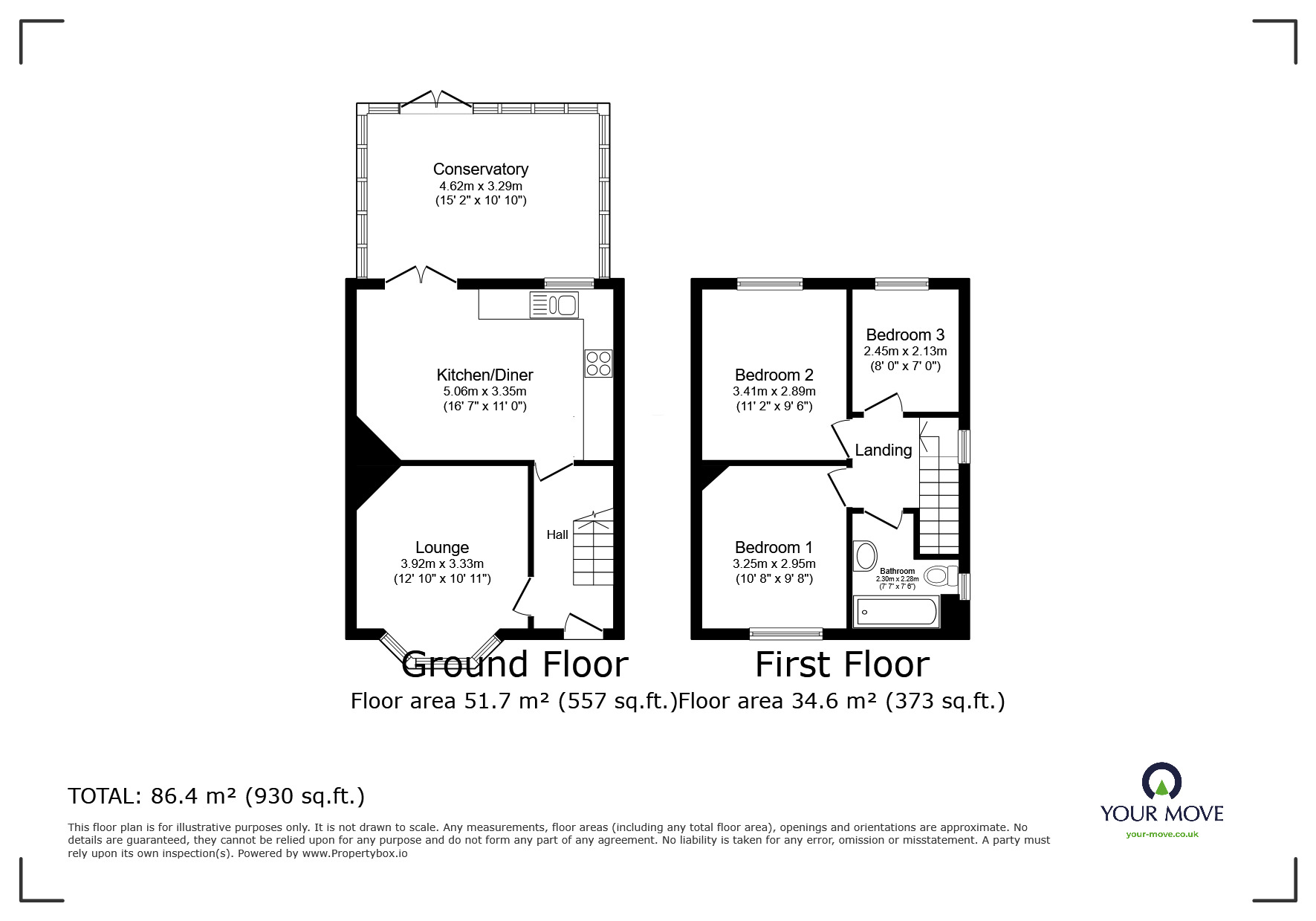 Floorplan of 3 bedroom Semi Detached House for sale, Deansway Avenue, Sturry, Kent, CT2