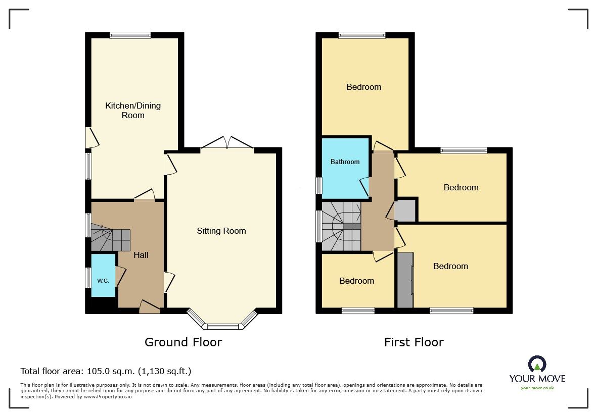 Floorplan of 4 bedroom End Terrace House for sale, Ash Crescent, Hersden, Kent, CT3