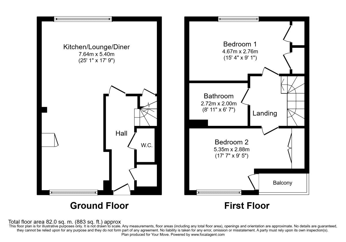 Floorplan of 2 bedroom  Flat to rent, Stour Street, Canterbury, Kent, CT1