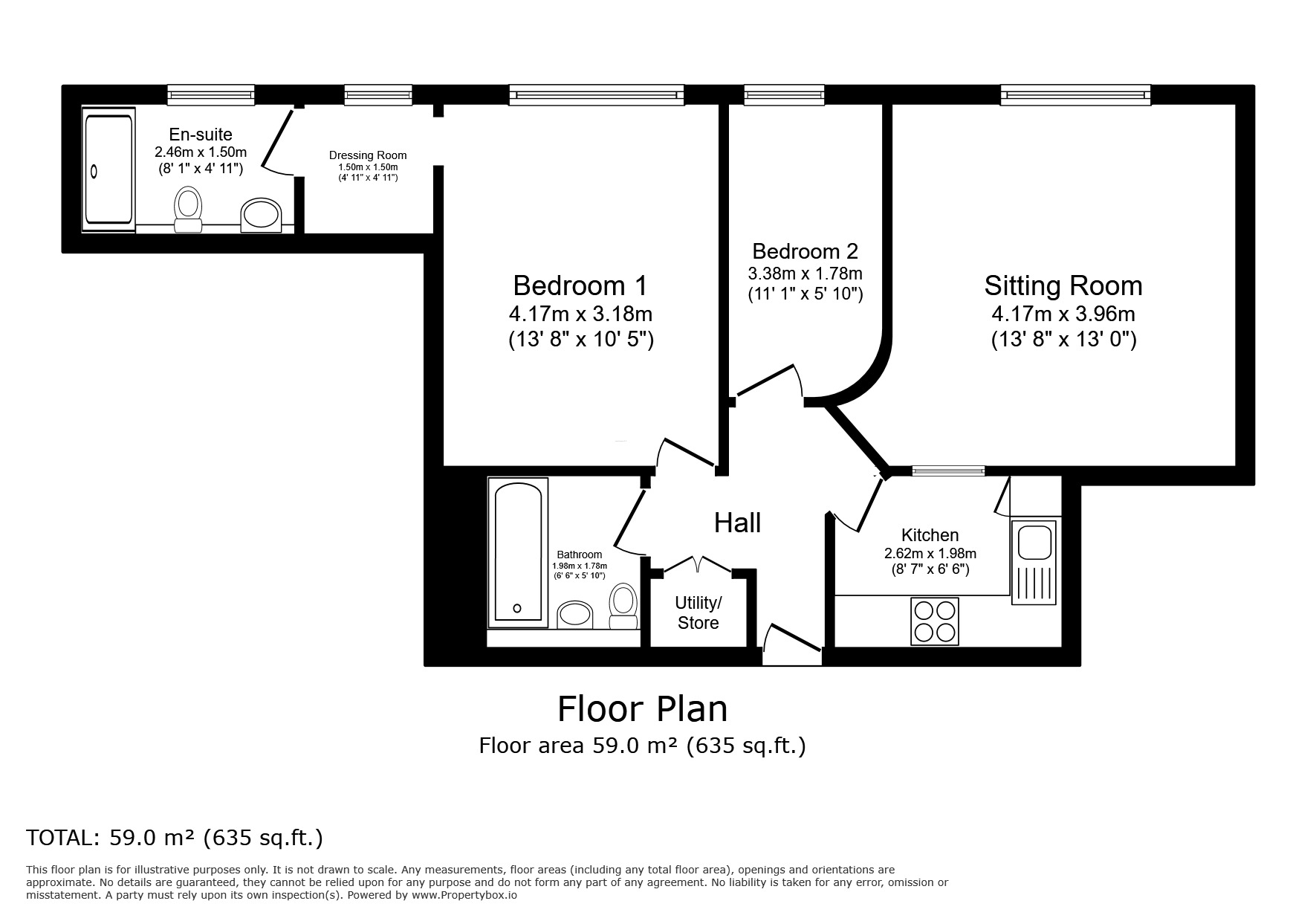 Floorplan of 2 bedroom  Flat to rent, Station Road West, Canterbury, Kent, CT2