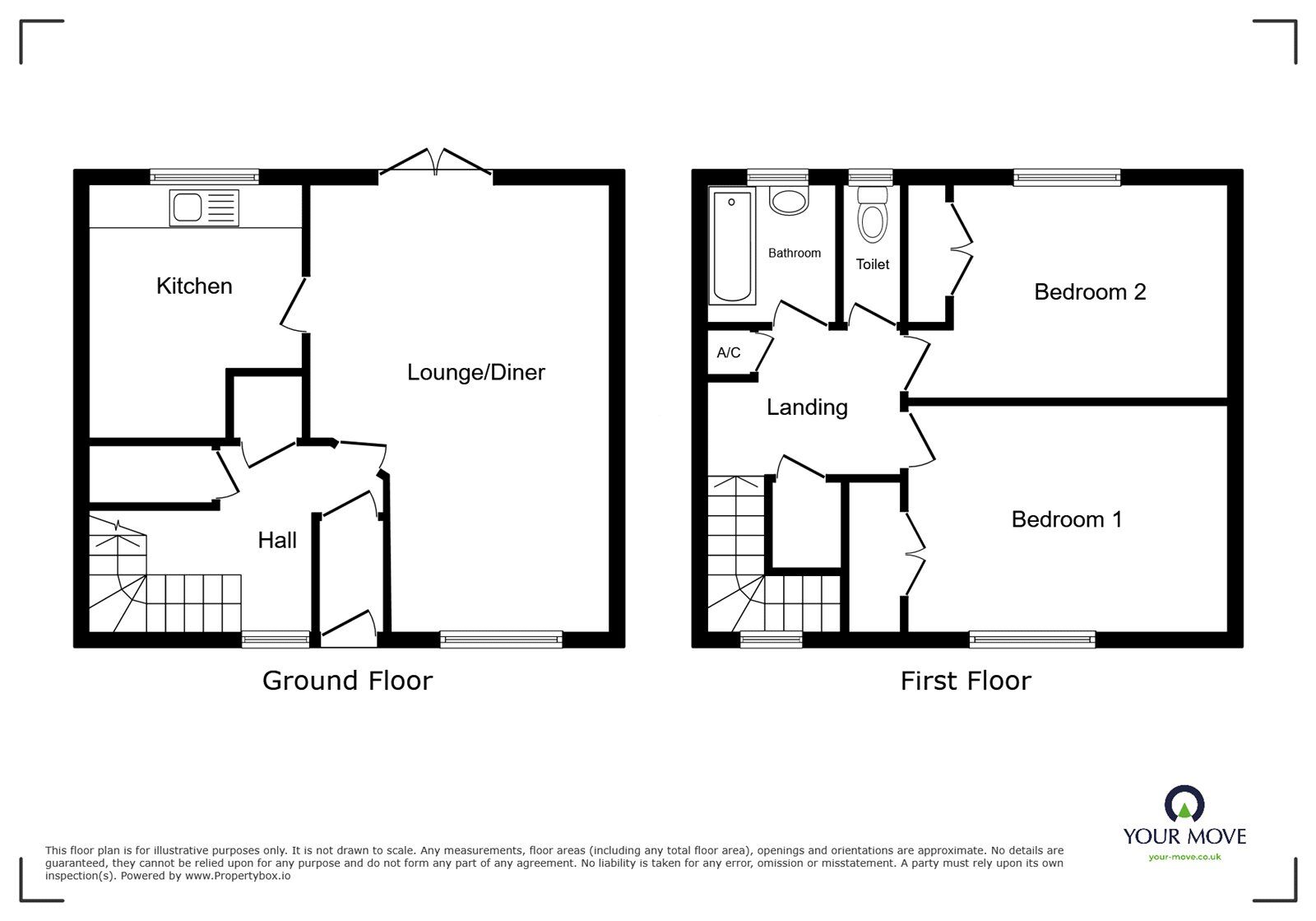 Floorplan of 2 bedroom Mid Terrace House to rent, Talavera Road, Canterbury, Kent, CT1