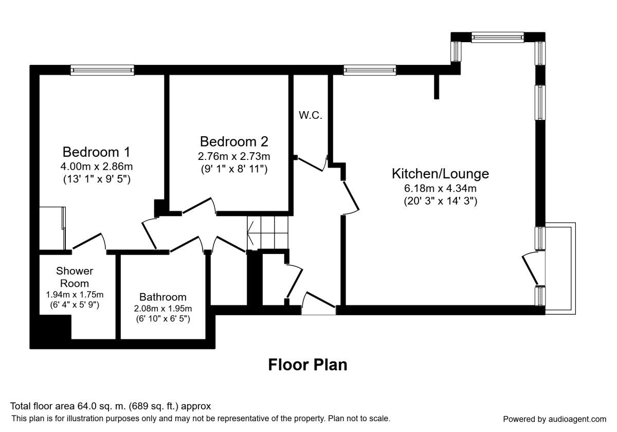 Floorplan of 2 bedroom Flat to rent, Tannery Way North, Canterbury, Kent, CT1