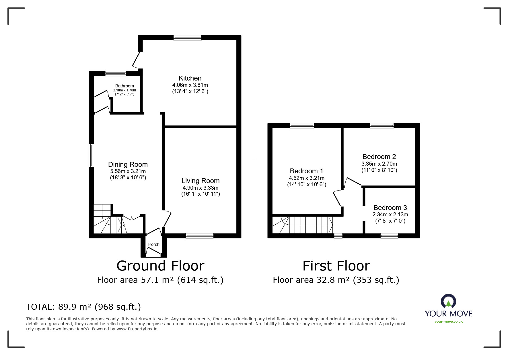 Floorplan of 3 bedroom Semi Detached House for sale, Sweechgate, Broad Oak, Kent, CT2