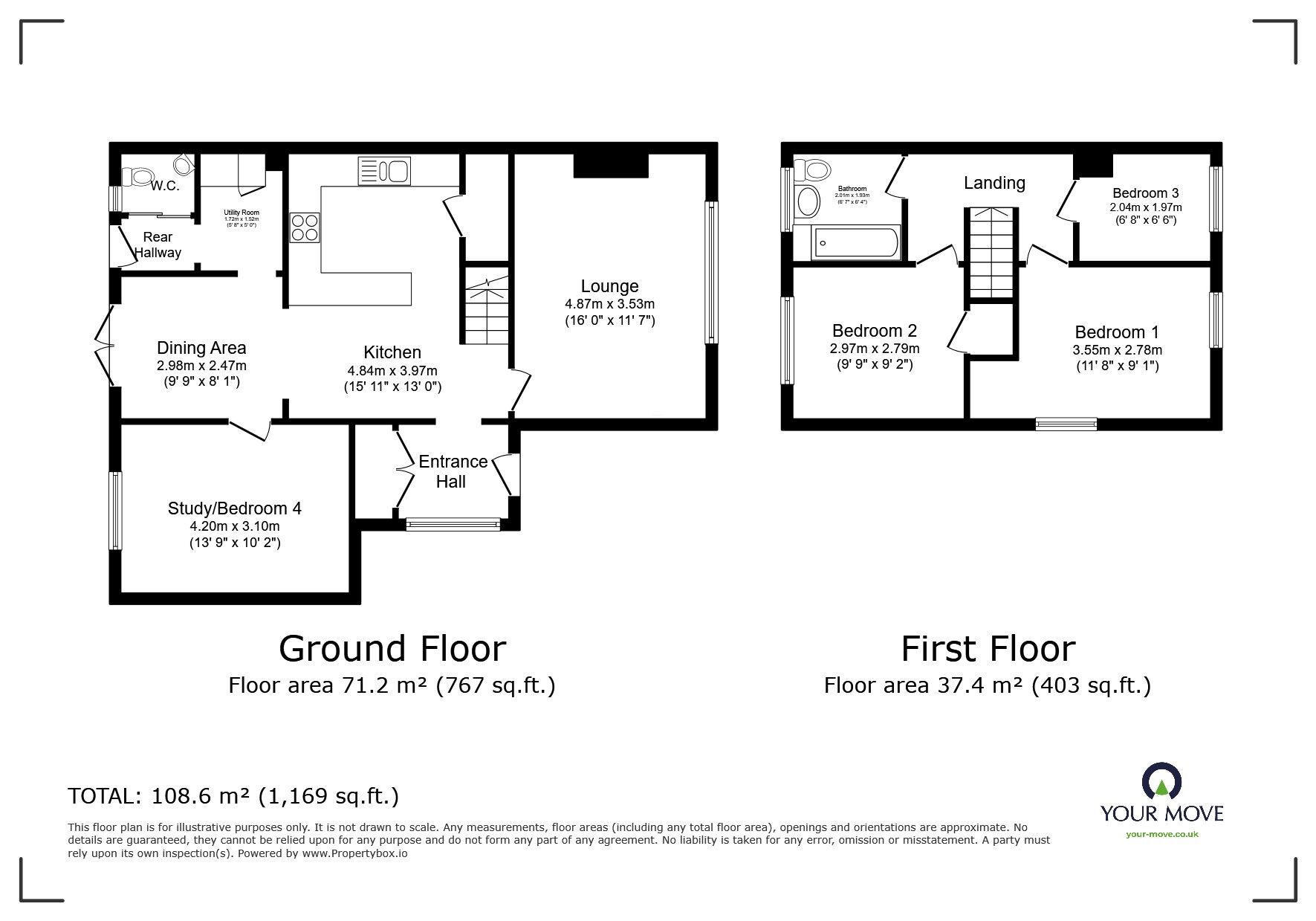 Floorplan of 4 bedroom Semi Detached House for sale, Meadow Road, Sturry, Kent, CT2