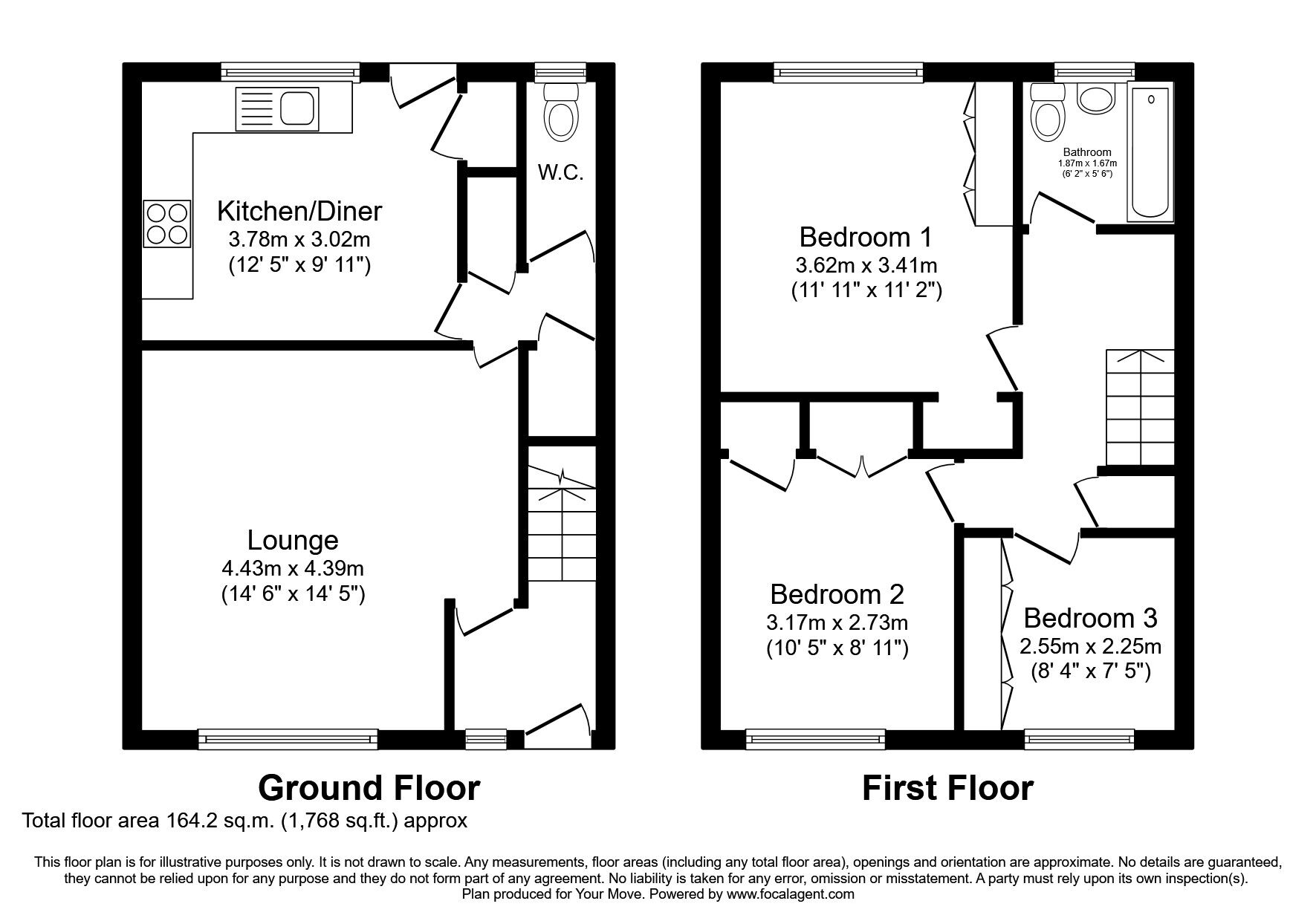 Floorplan of 3 bedroom Mid Terrace House for sale, Hanover Place, Canterbury, CT2