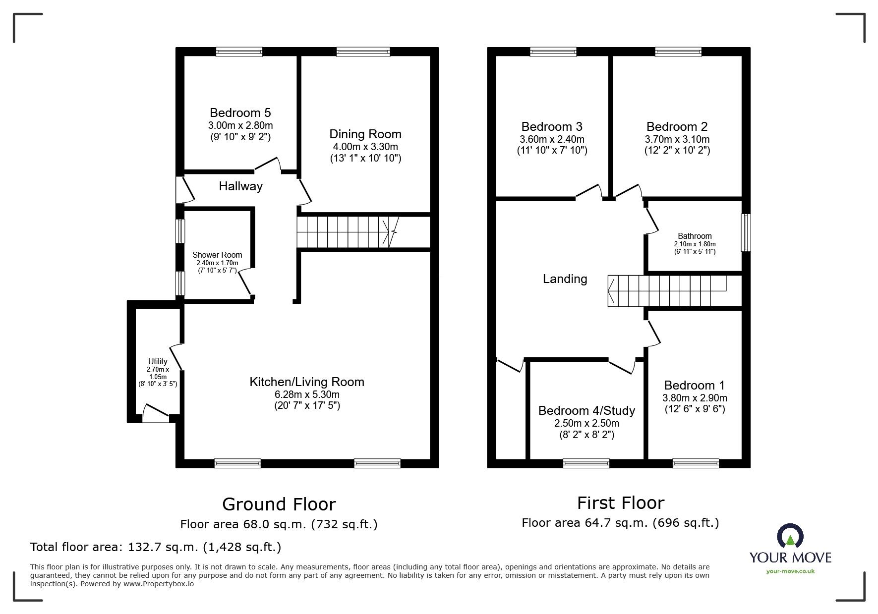 Floorplan of 5 bedroom Semi Detached Bungalow for sale, Bournes Close, Sturry, Kent, CT2