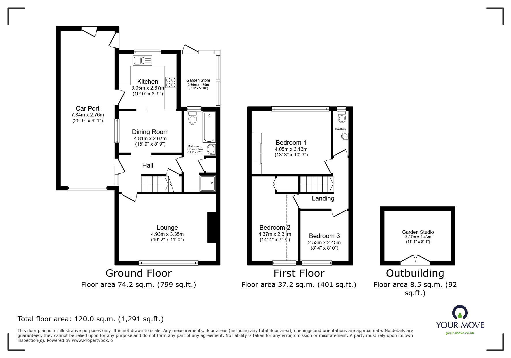 Floorplan of 3 bedroom Semi Detached House for sale, Cedar Road, Sturry, Kent, CT2