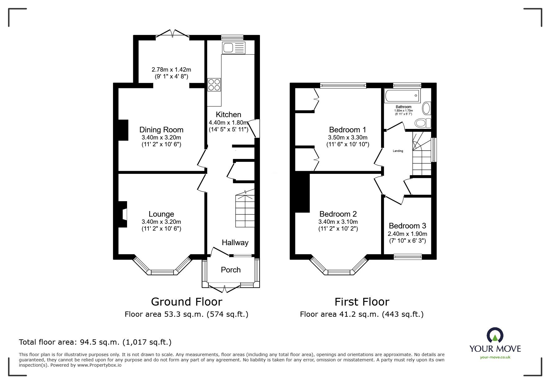 Floorplan of 3 bedroom Semi Detached House for sale, Heaton Road, Canterbury, Kent, CT1