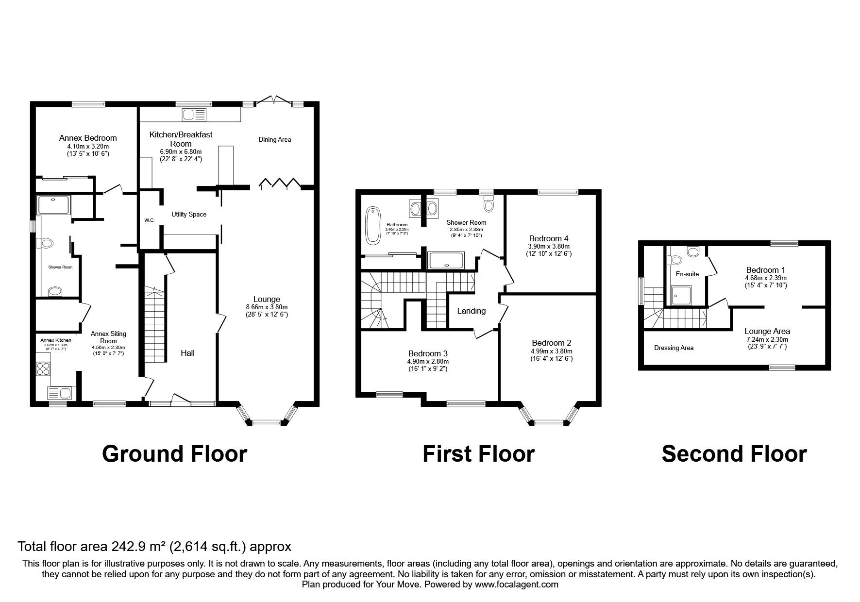 Floorplan of 5 bedroom Detached House for sale, Old Dover Road, Canterbury, Kent, CT1