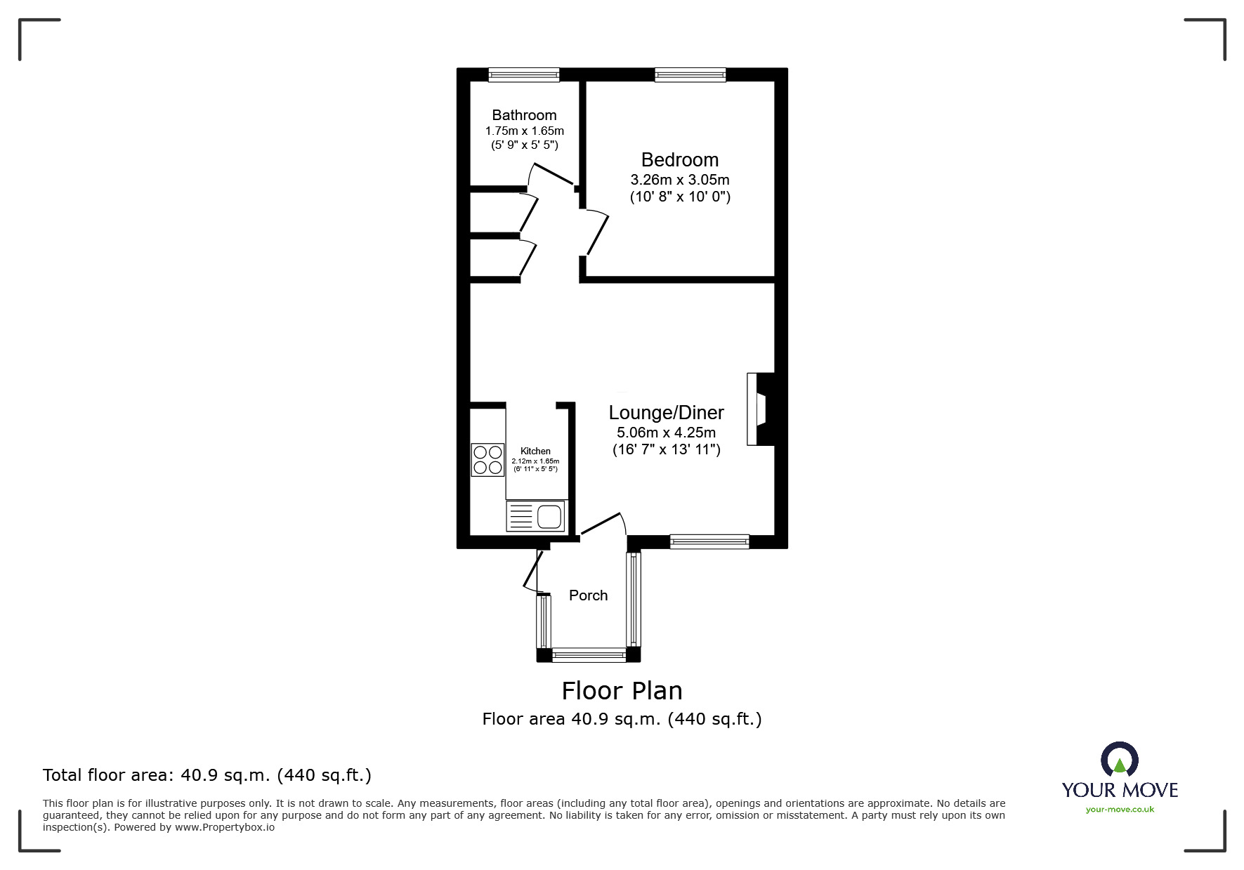 Floorplan of 1 bedroom  Flat for sale, St. Stephens Court, Canterbury, Kent, CT2