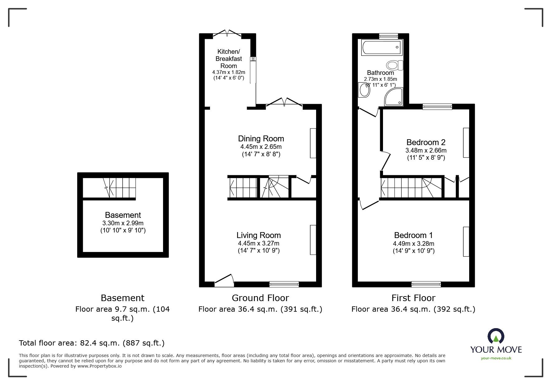 Floorplan of 2 bedroom Mid Terrace House for sale, Cross Street, Canterbury, Kent, CT2