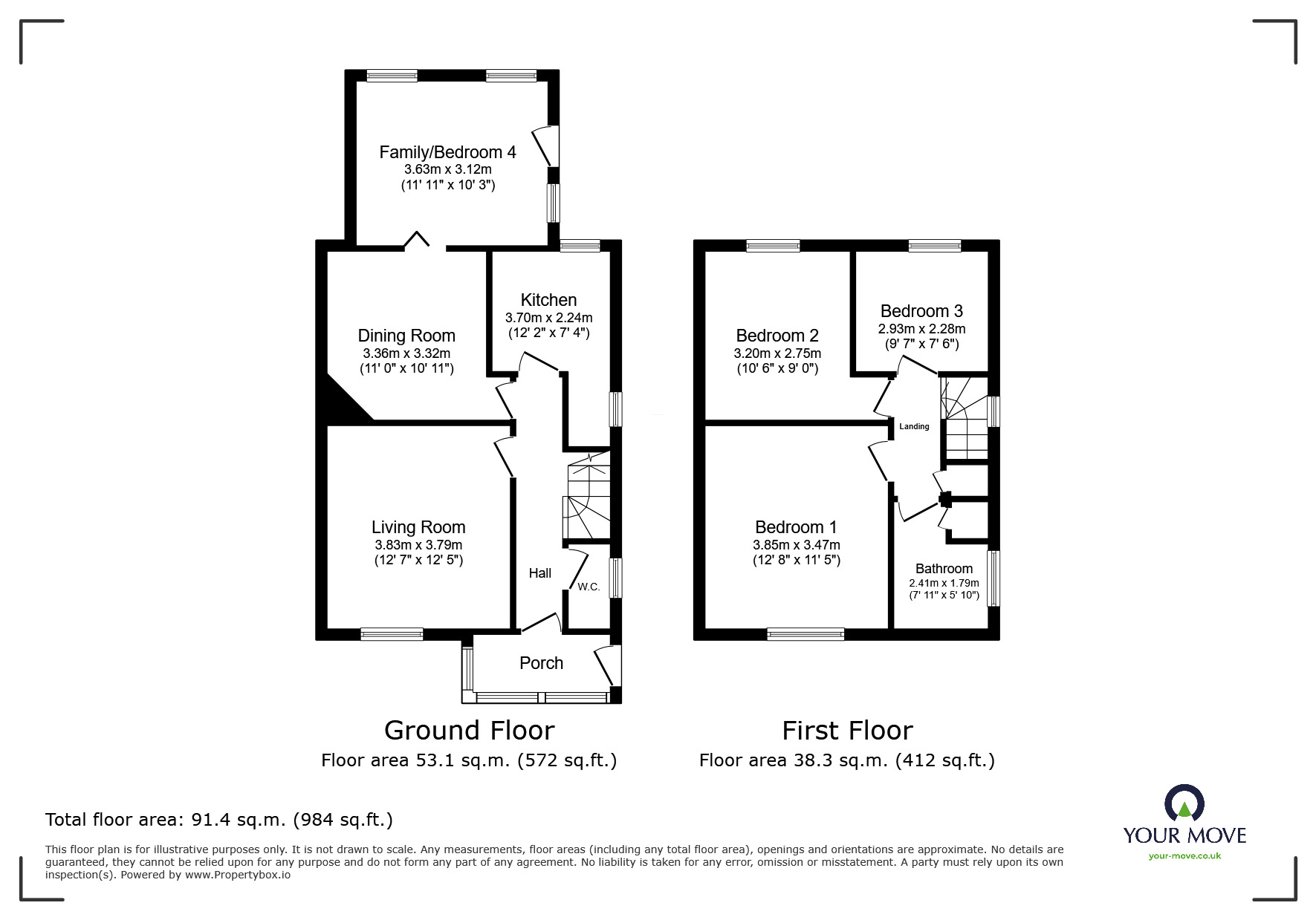 Floorplan of 3 bedroom Semi Detached House for sale, Mandeville Road, Canterbury, Kent, CT2