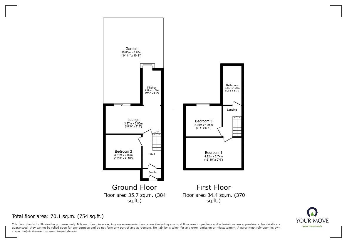 Floorplan of 3 bedroom End Terrace House to rent, Pretoria Road, Canterbury, Kent, CT1