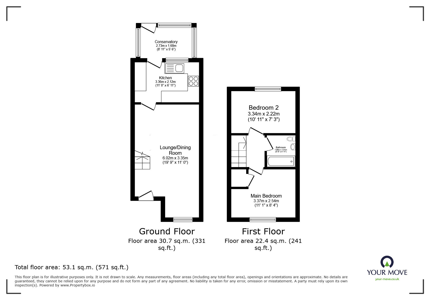 Floorplan of 2 bedroom Mid Terrace House for sale, Market View, Market Place, Canterbury, CT3