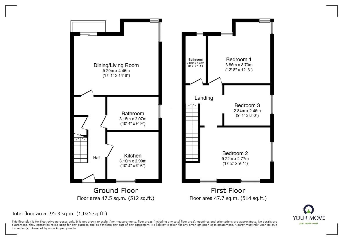 Floorplan of 3 bedroom Property to rent, Farleigh Road, Canterbury, Kent, CT2