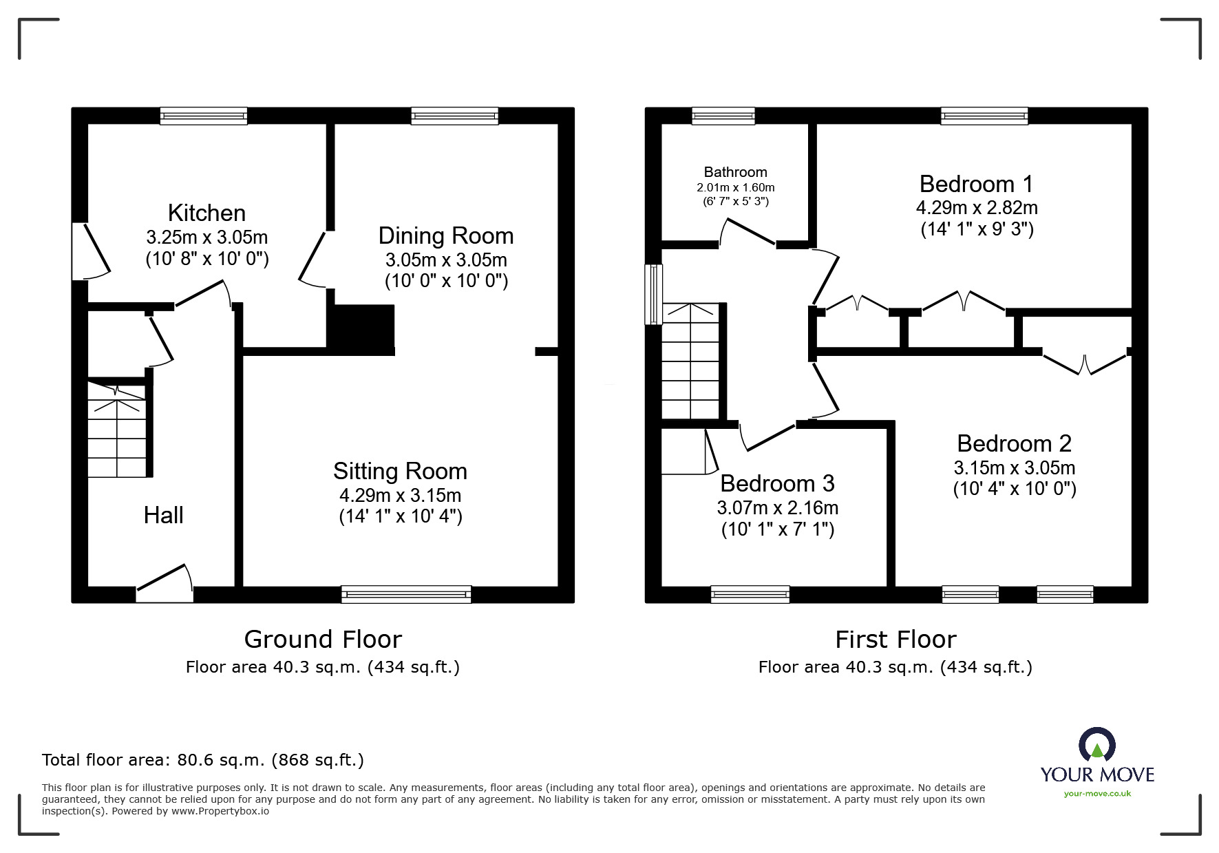 Floorplan of 3 bedroom Semi Detached House for sale, Devon Road, Canterbury, Kent, CT1