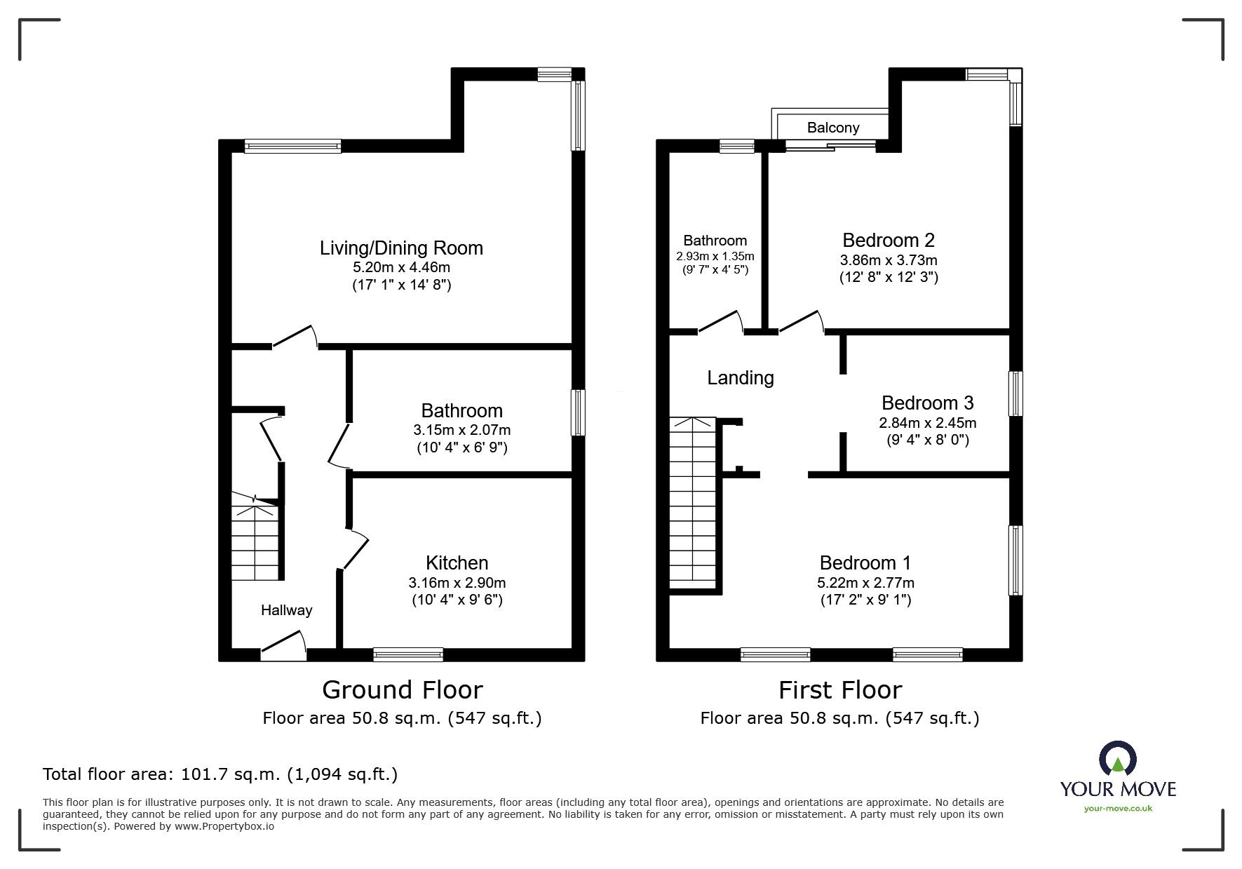 Floorplan of 3 bedroom End Terrace Flat for sale, Farleigh Road, Canterbury, Kent, CT2